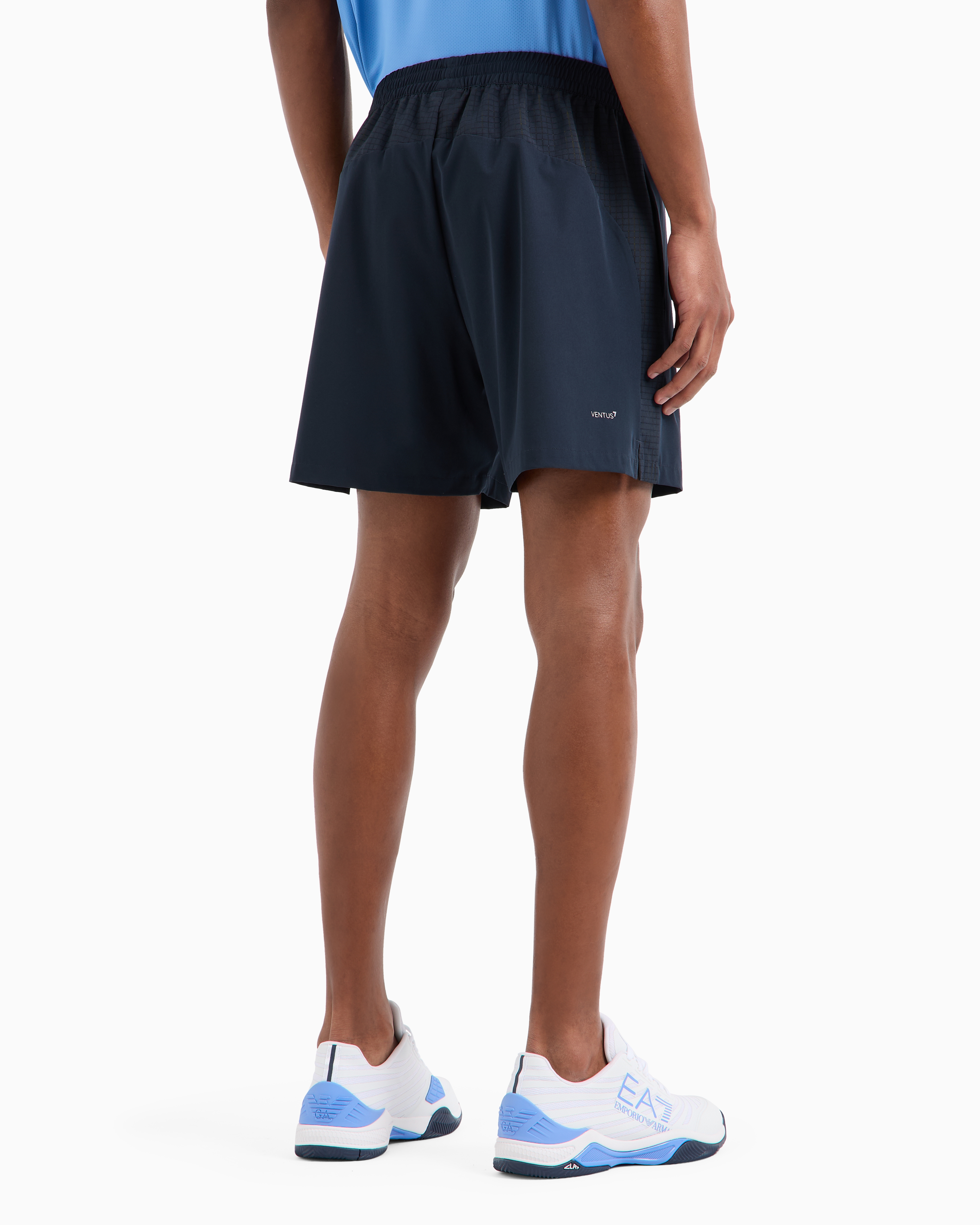 Ea7 Official Store Tennis Pro Shorts In Ventus7 Technical Fabric In Navy Blue