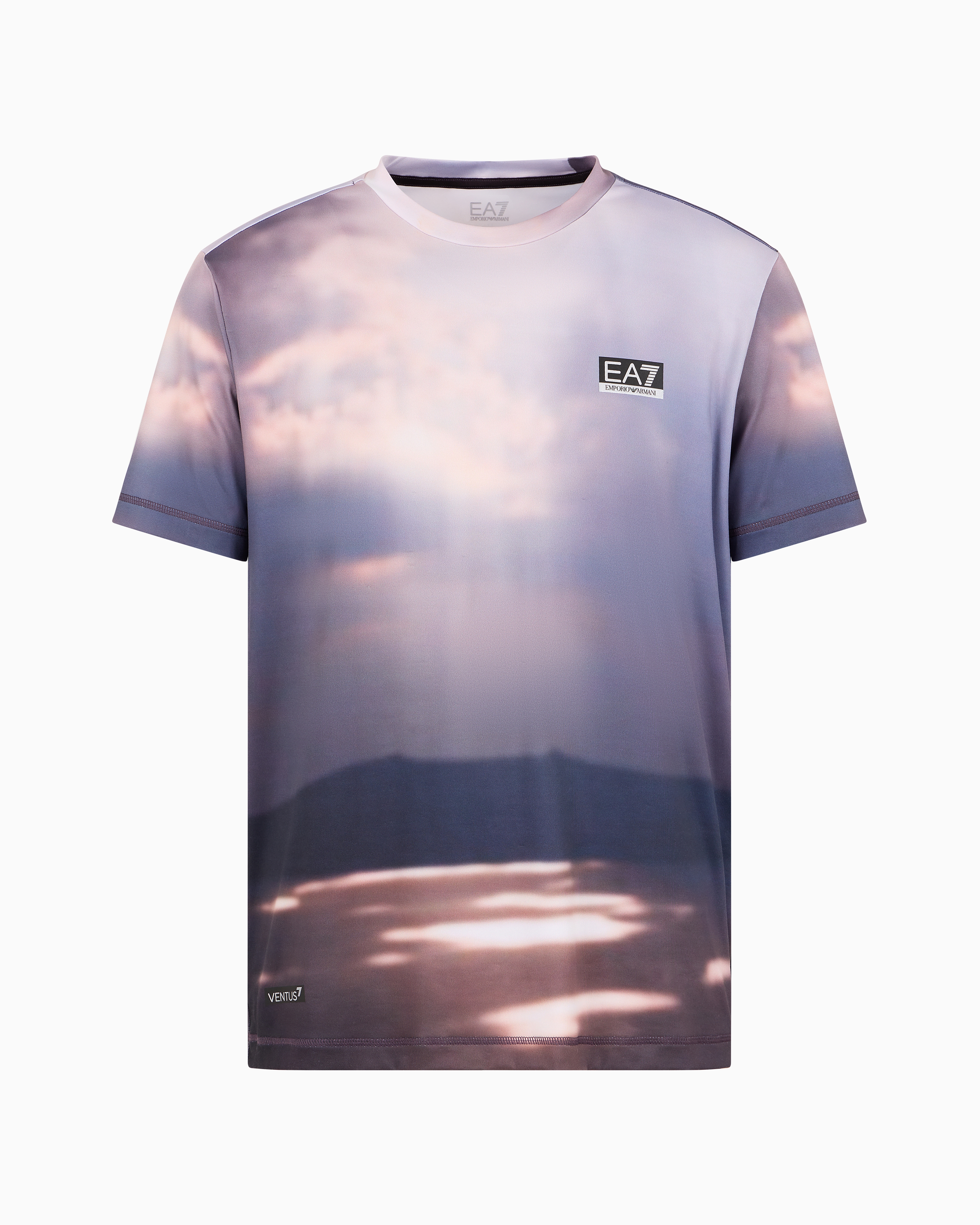 Ea7 Dynamic Athlete Crew-neck T-shirt In Ventus7 Technical Fabric In Patterned