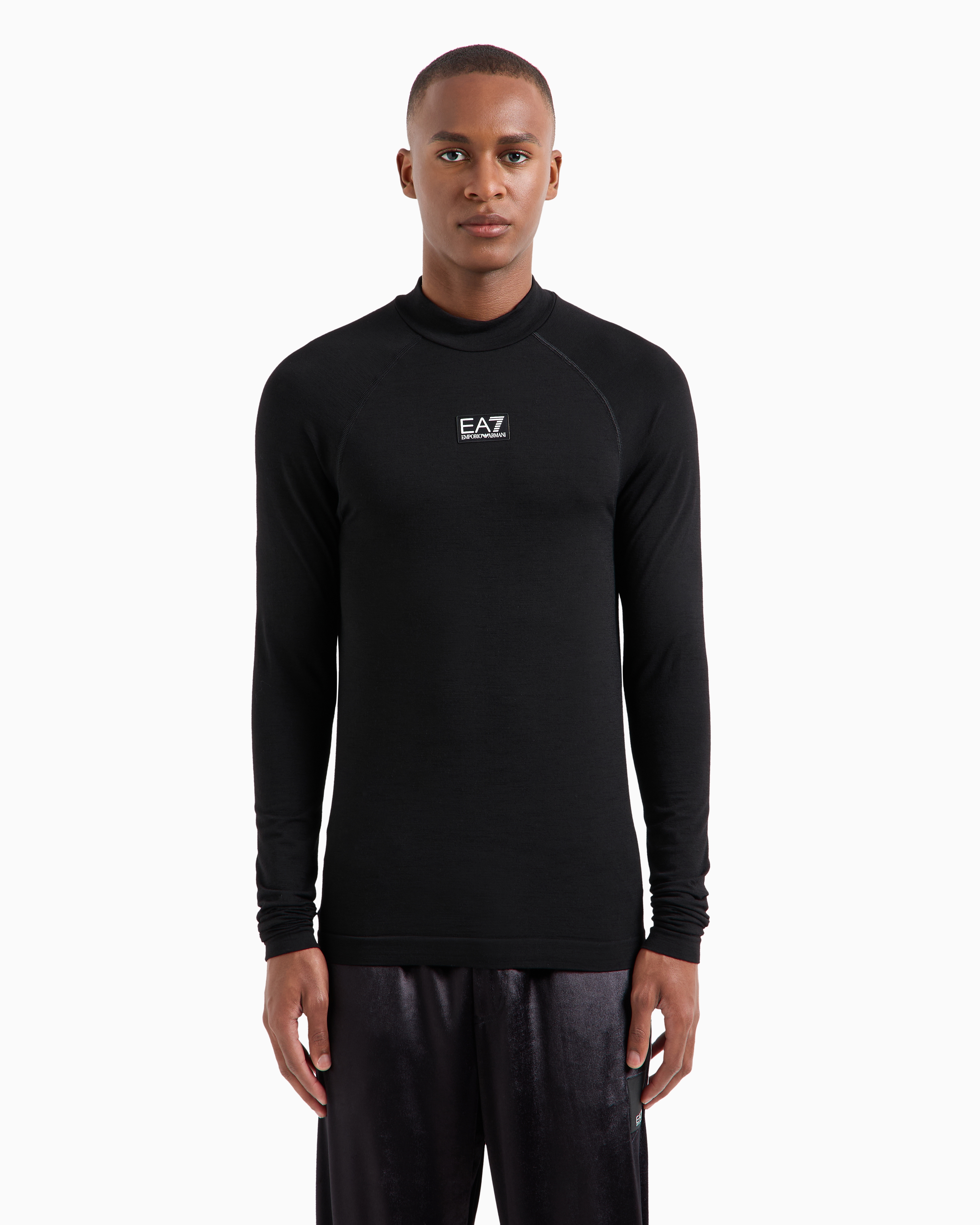 Shop Ea7 Active Tops In Black