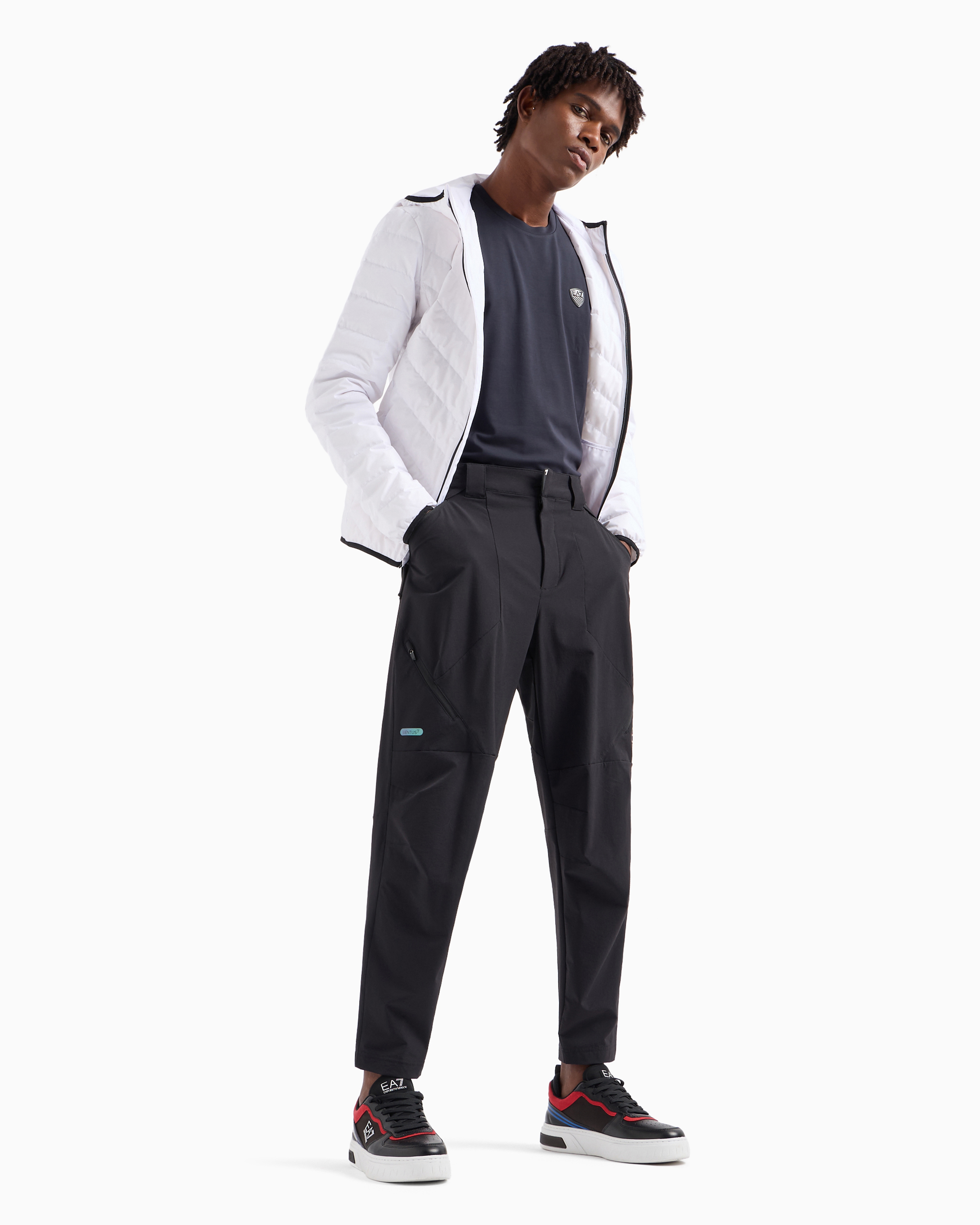 Ea7 Premium Shield Packable Hooded Down Jacket In White