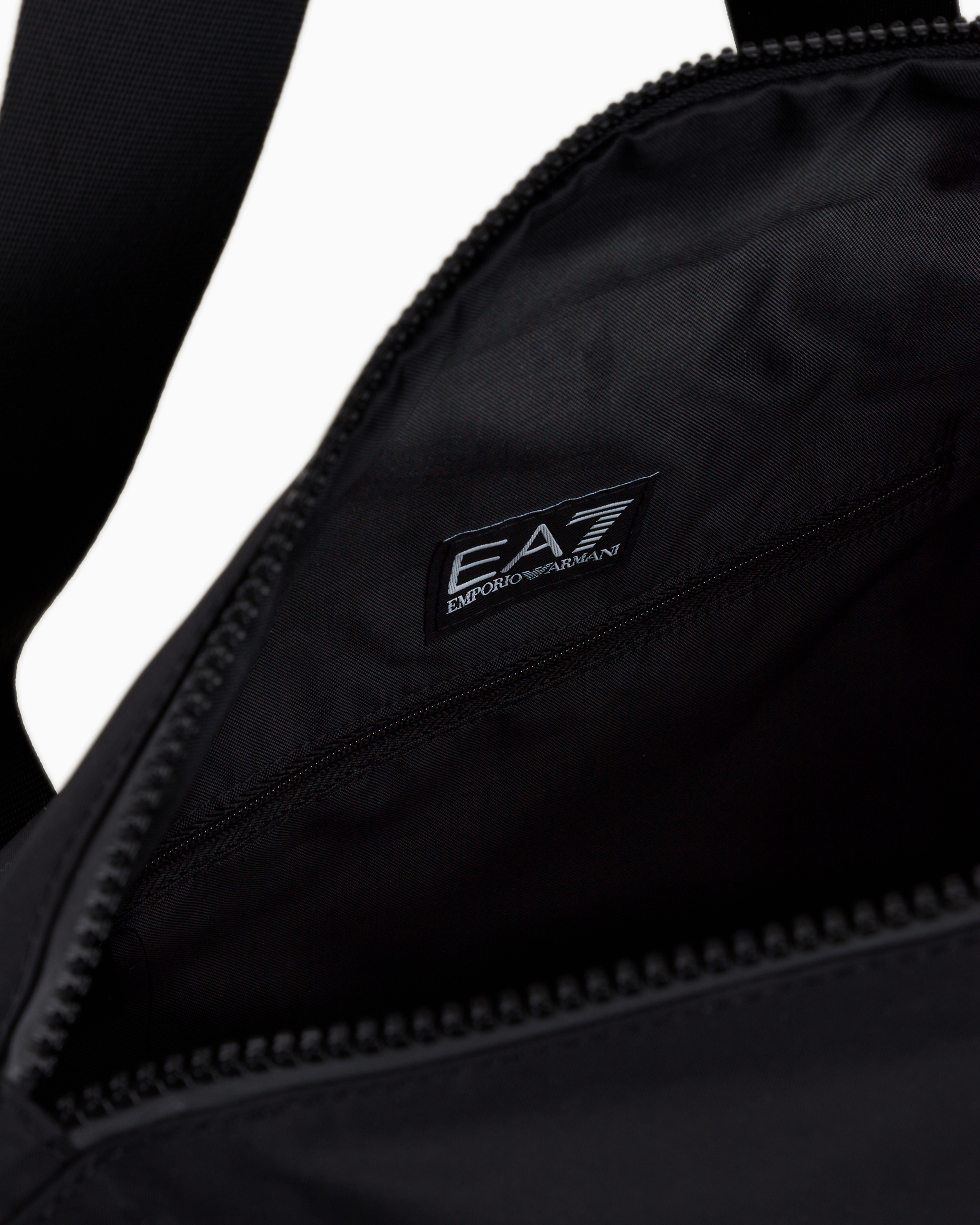 Shop Ea7 Technical-fabric Duffel Bag With Oversized Logo In Black