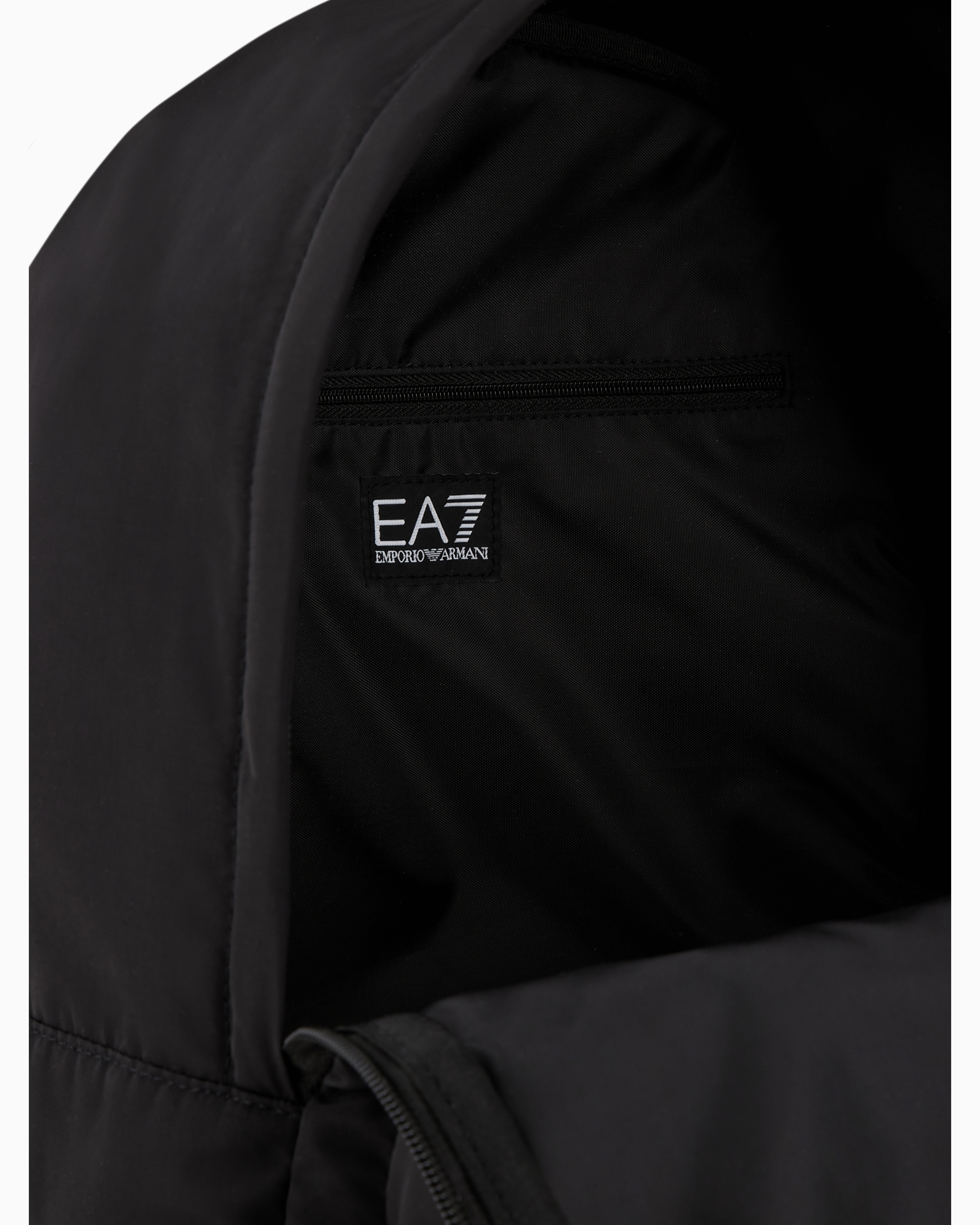 Ea7 Technical-fabric Backpack With Oversized Logo In Black