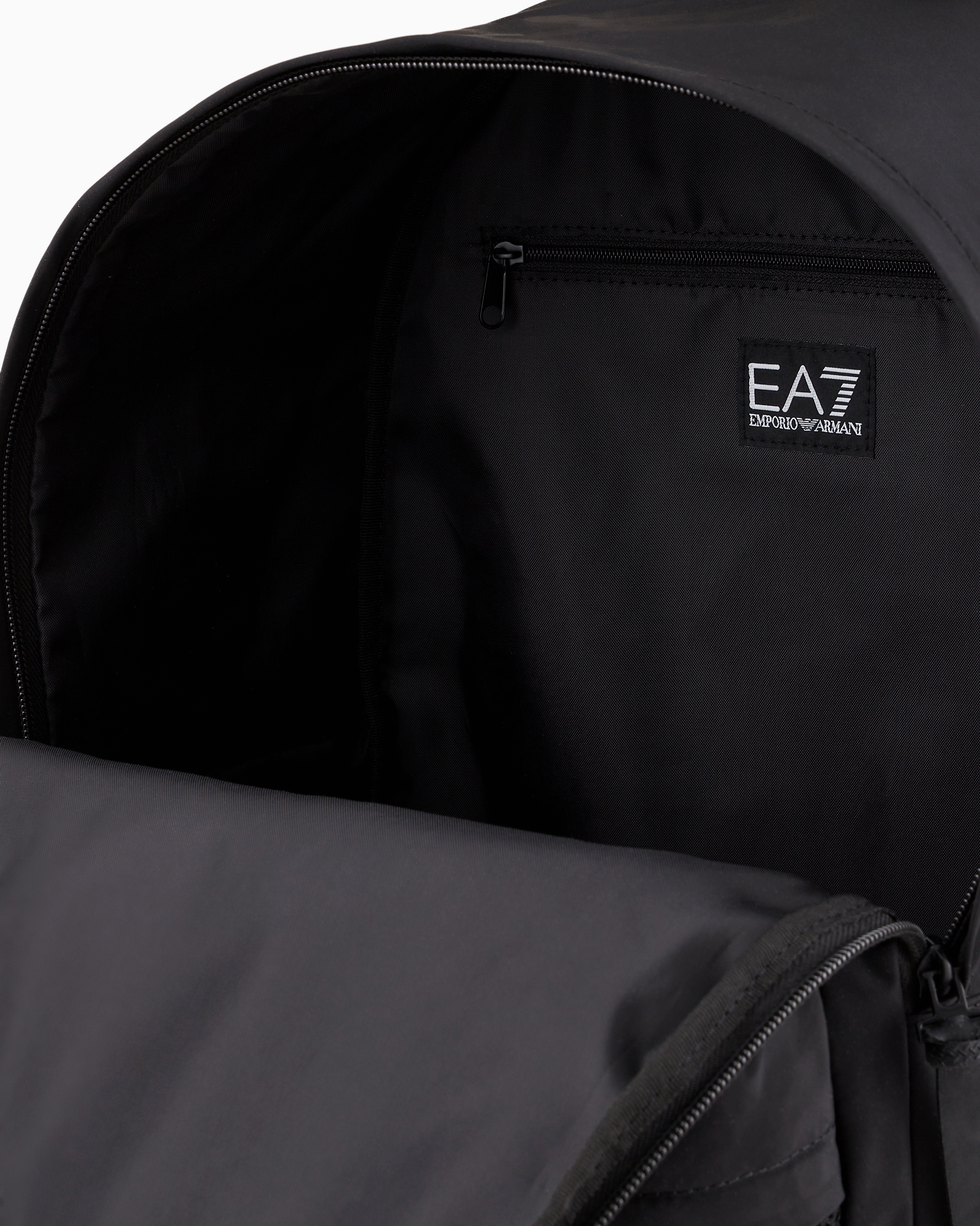 Shop Ea7 Technical-fabric Backpack With Oversized Logo In Weiss