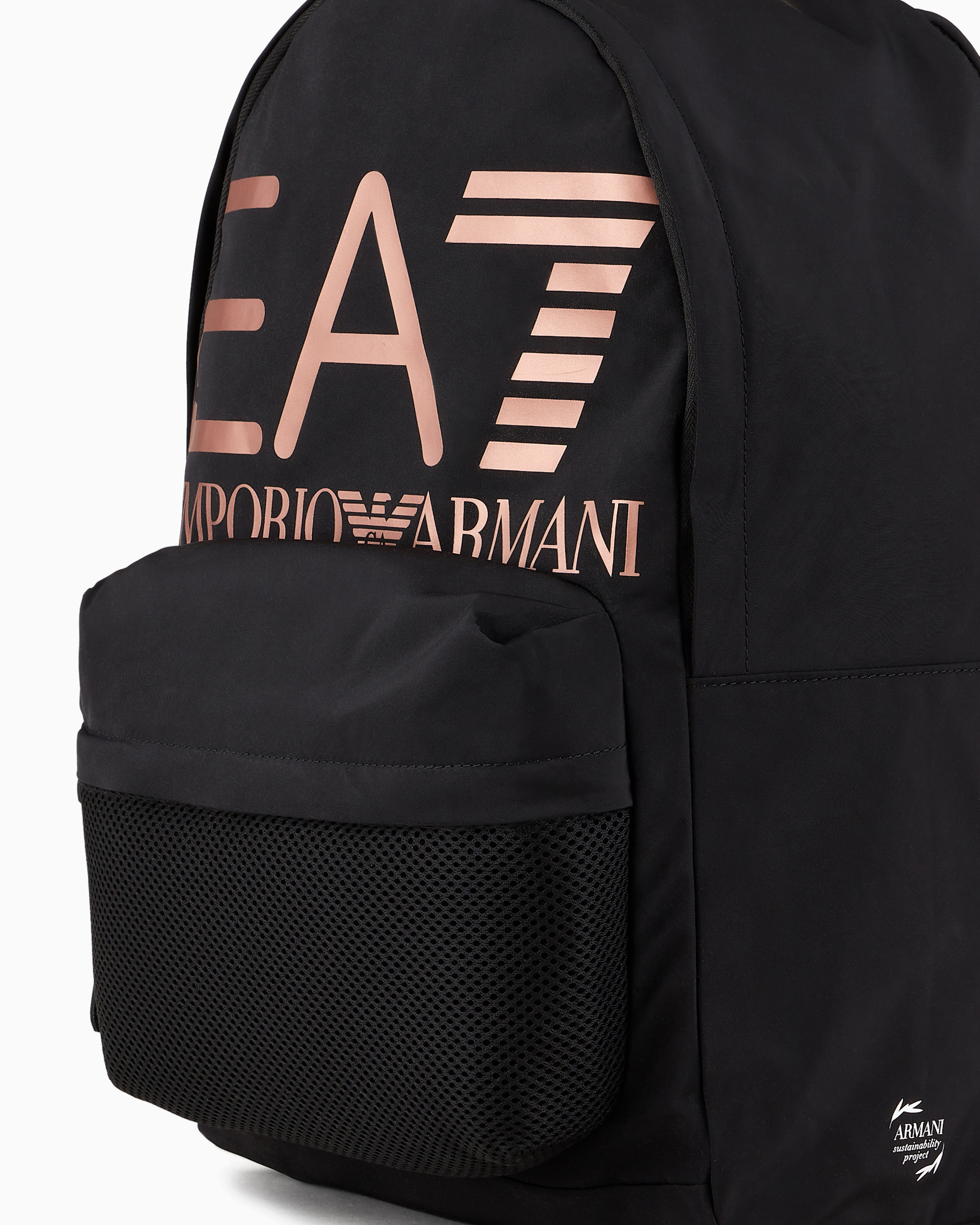 Shop Ea7 Technical-fabric Backpack With Oversized Logo In Weiss