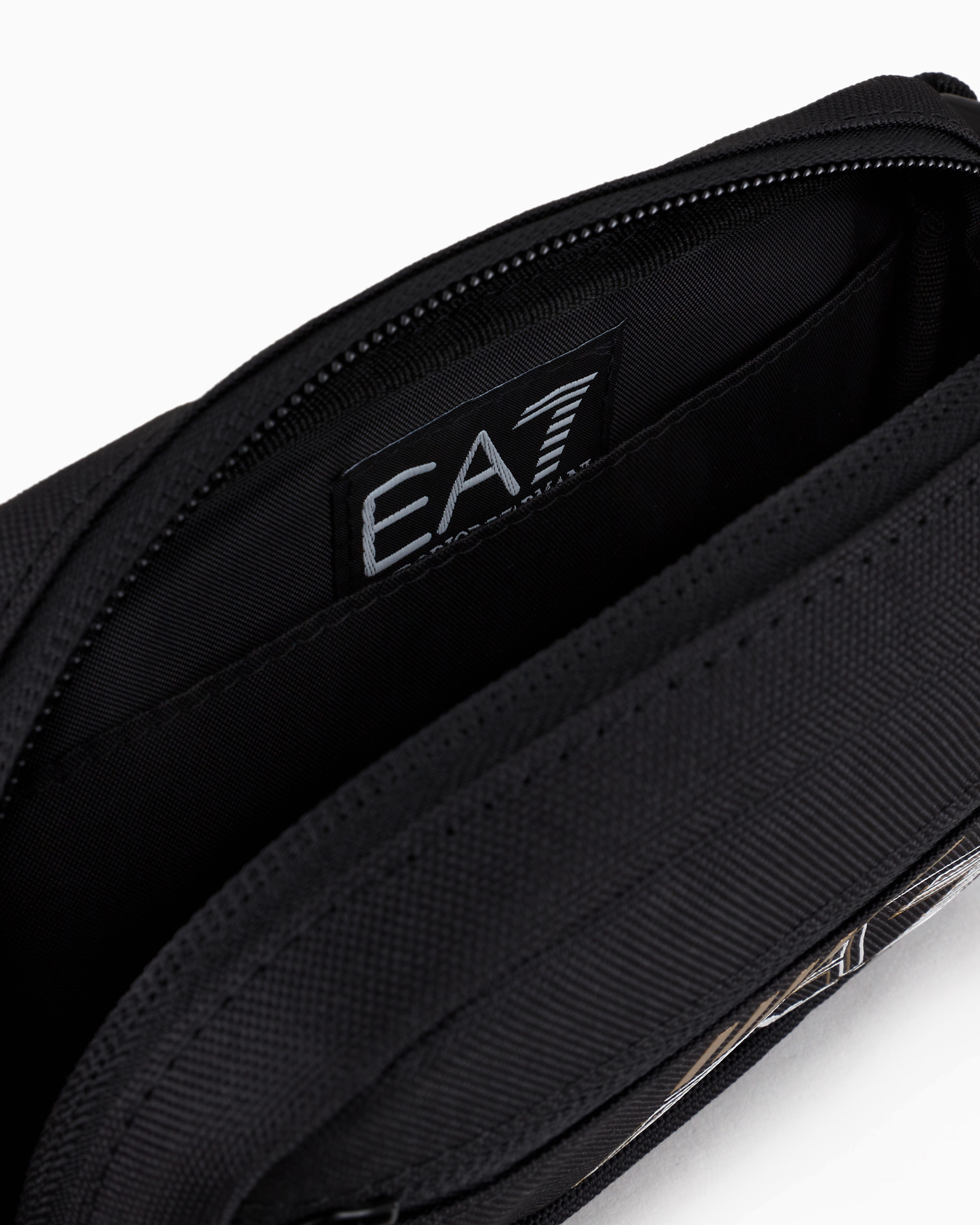 Ea7 Asv Recycled-fabric Train Core Belt Bag In Schwarz