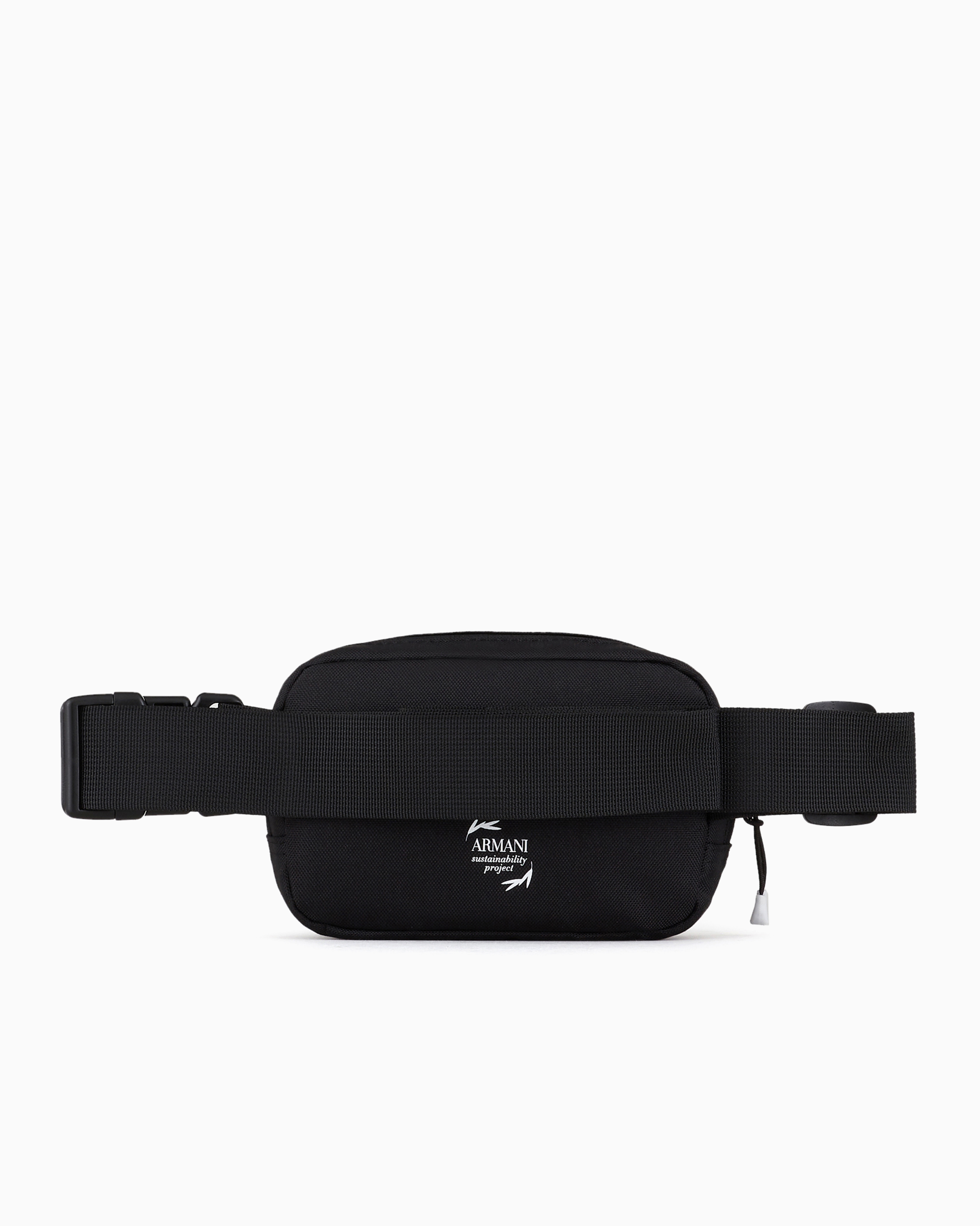 Ea7 Asv Recycled-fabric Train Core Belt Bag In Schwarz