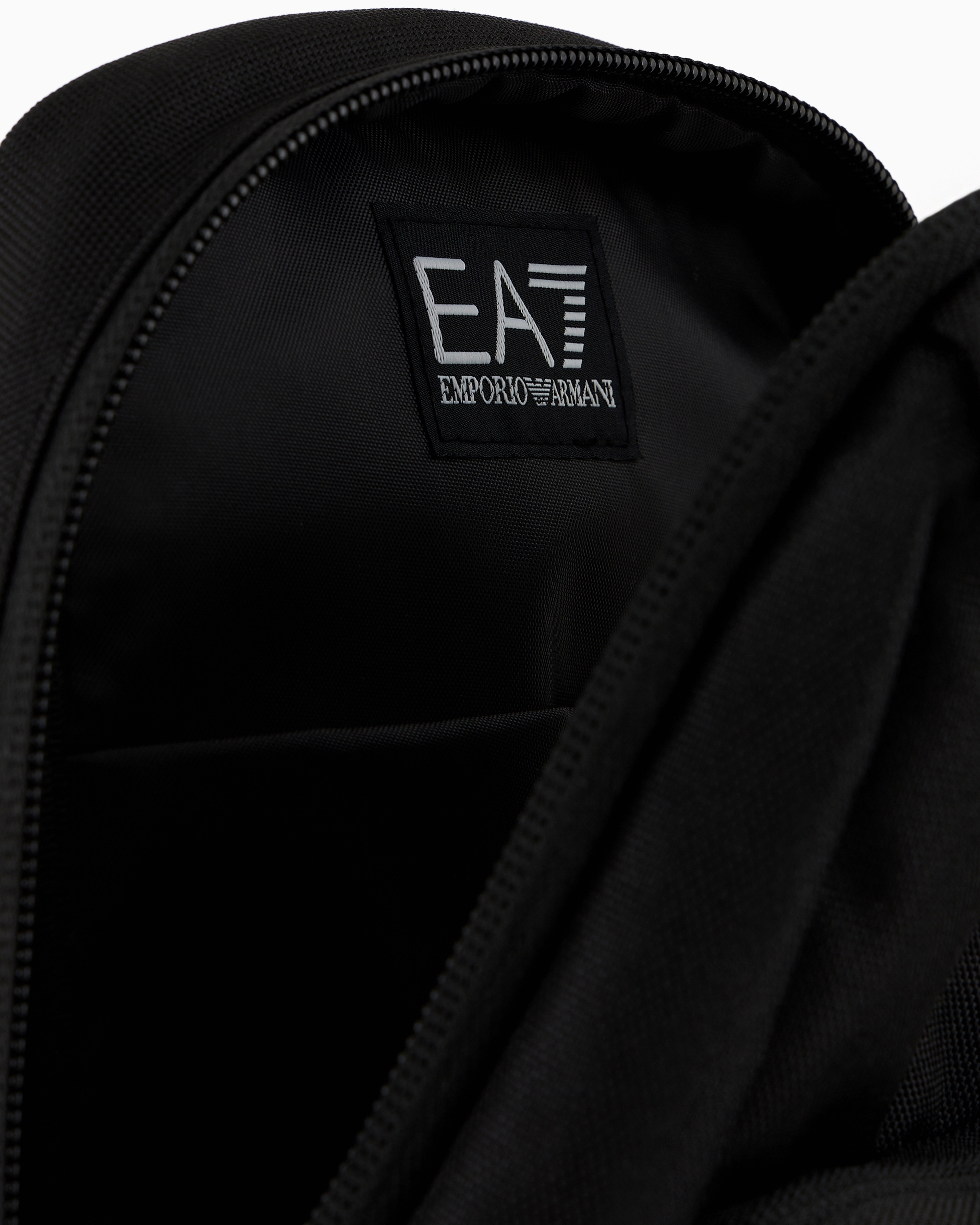 Shop Ea7 Large Asv Recycled-fabric Train Core Shoulder Bag In Black