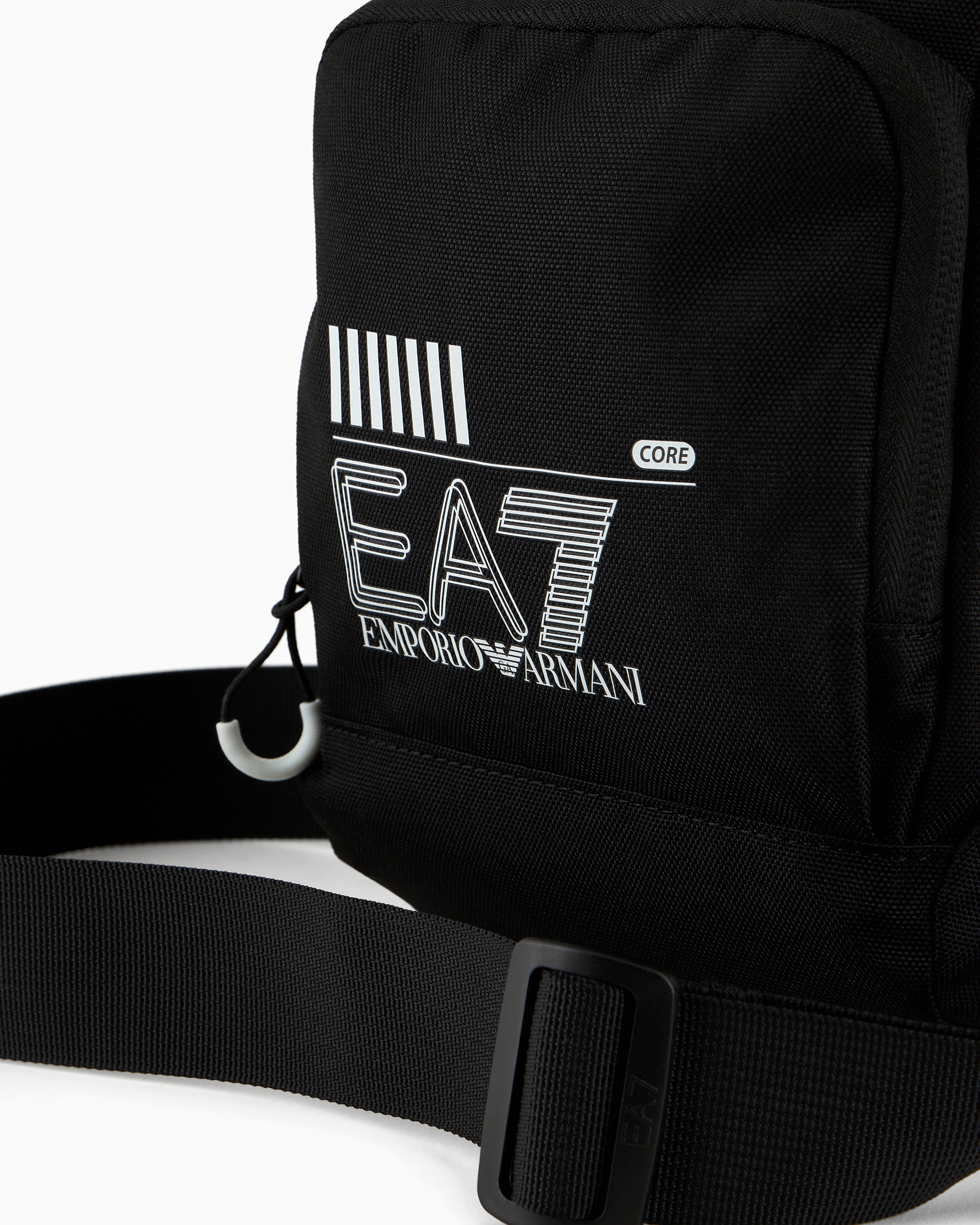 Shop Ea7 Large Asv Recycled-fabric Train Core Shoulder Bag In Black