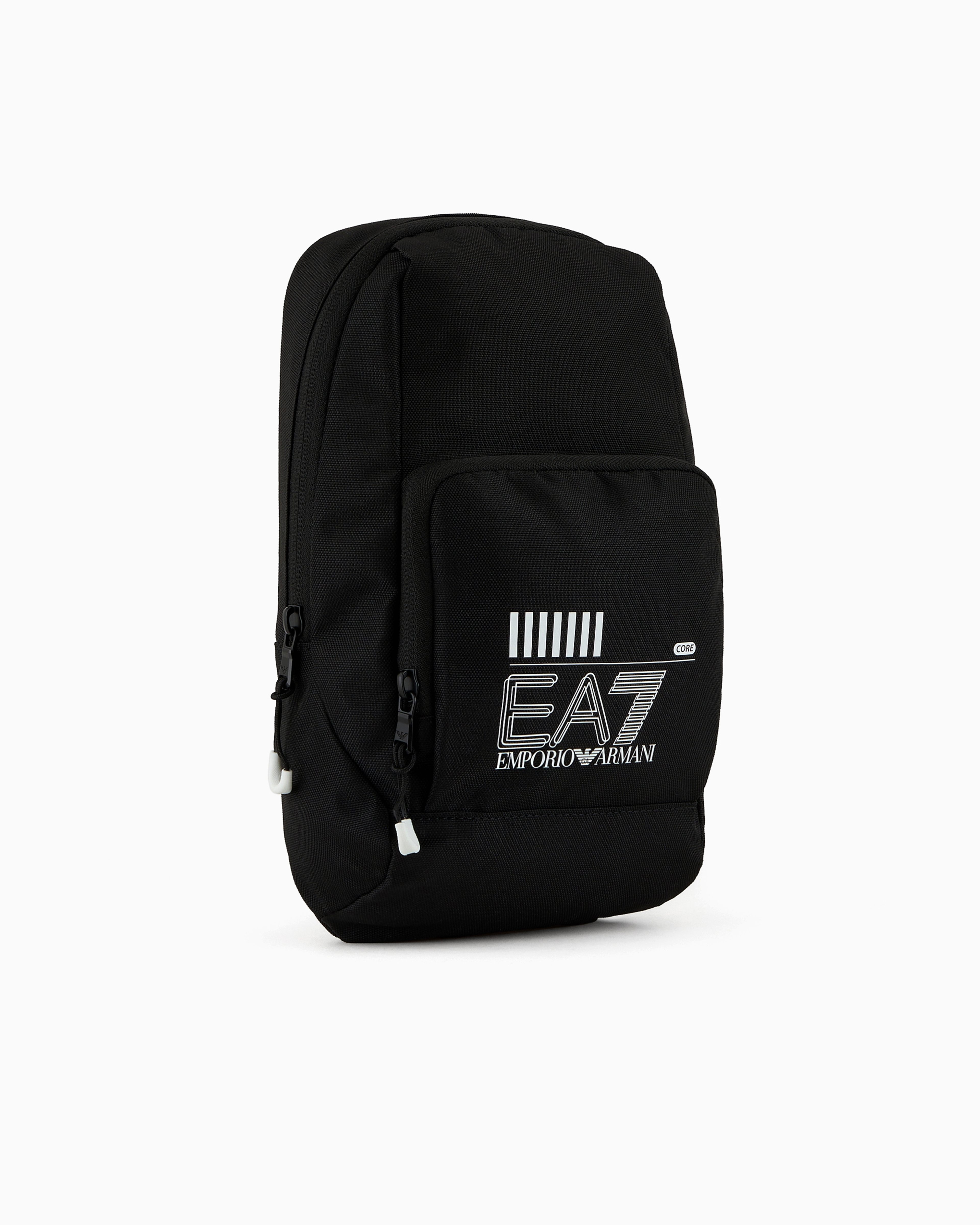 Shop Ea7 Large Asv Recycled-fabric Train Core Shoulder Bag In Black