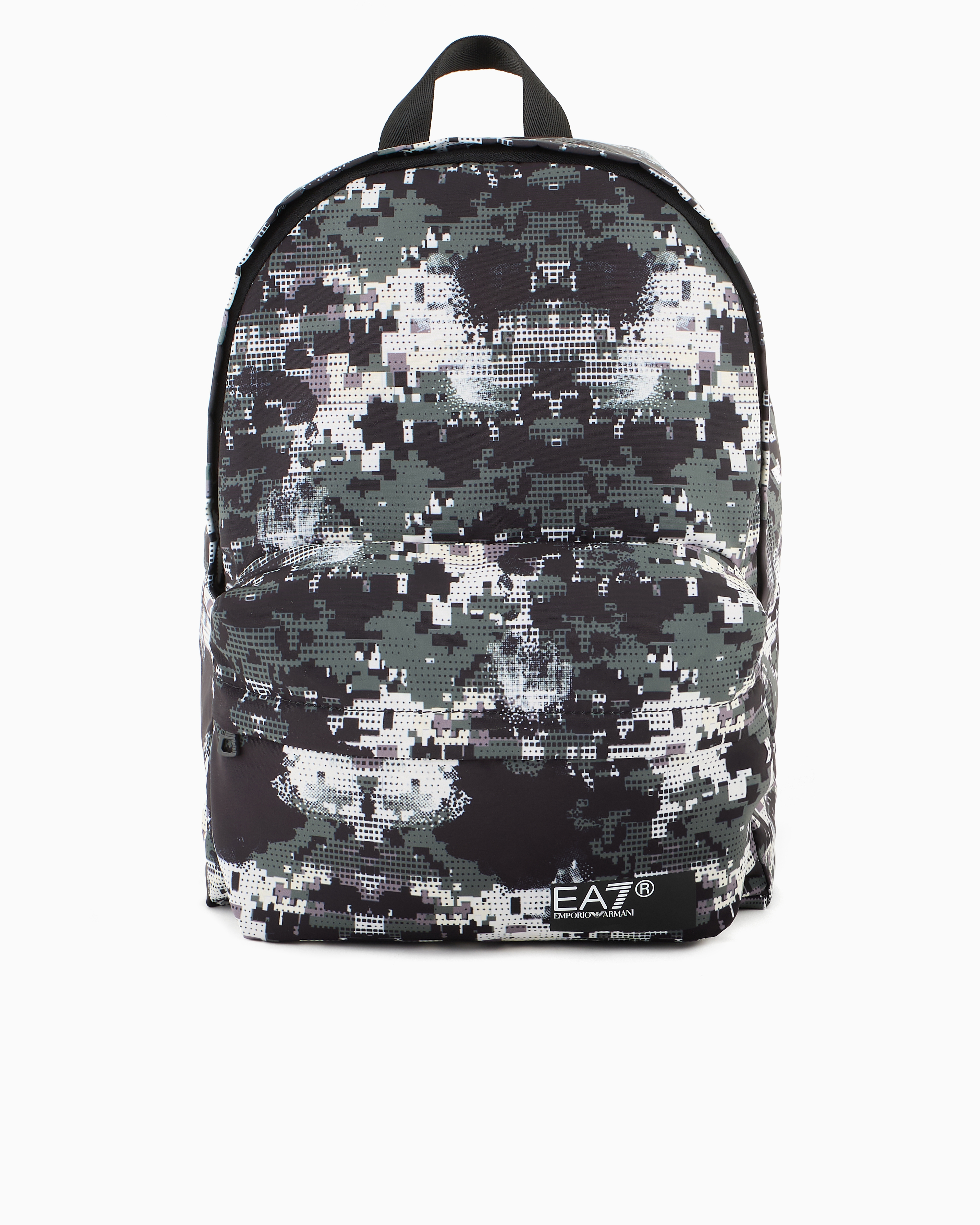 Ea7 Official Store Asv Printed Recycled Fabric Graphic Series Backpack In Green