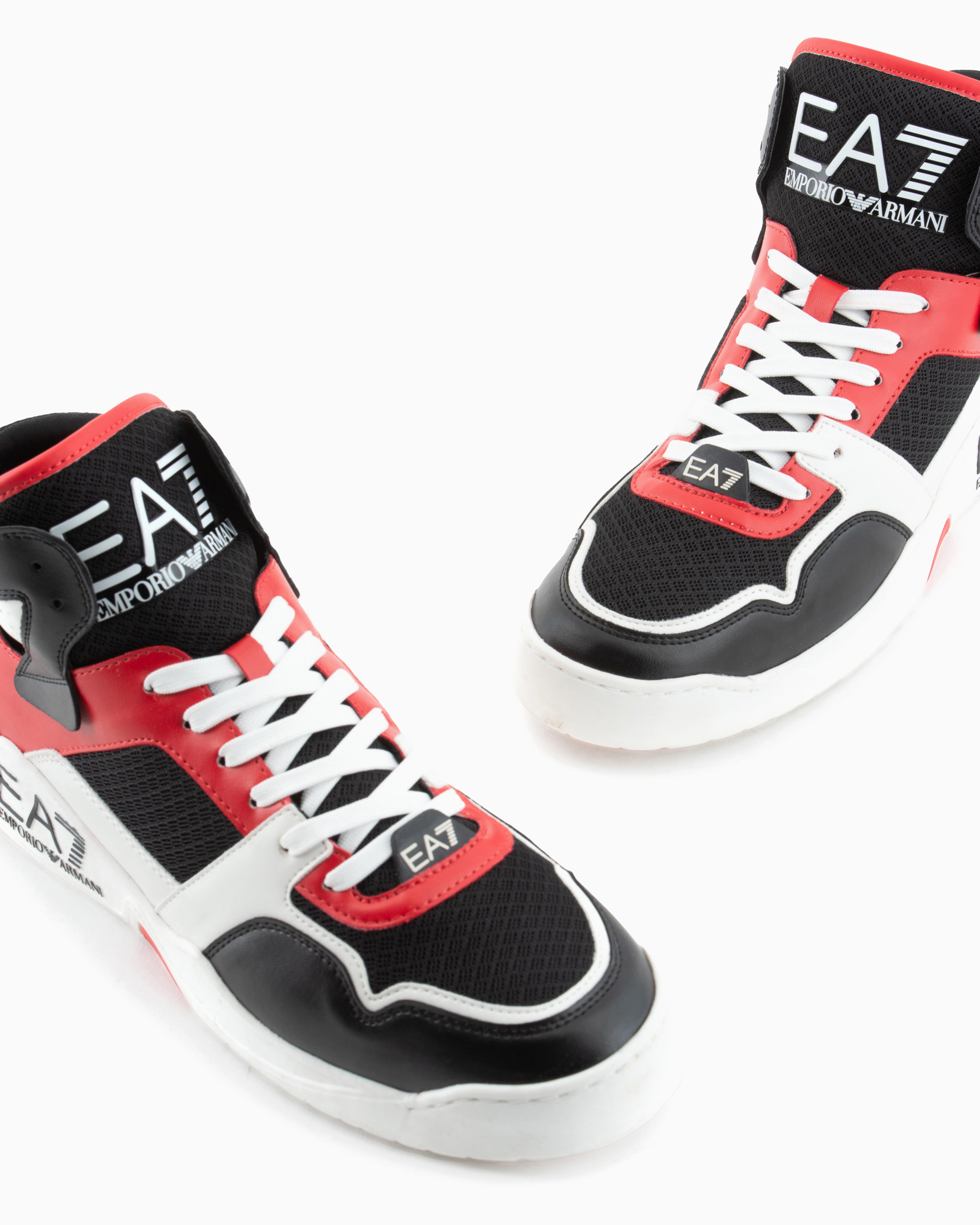 Shop Ea7 Mid-top Basketball Sneakers In Patterned