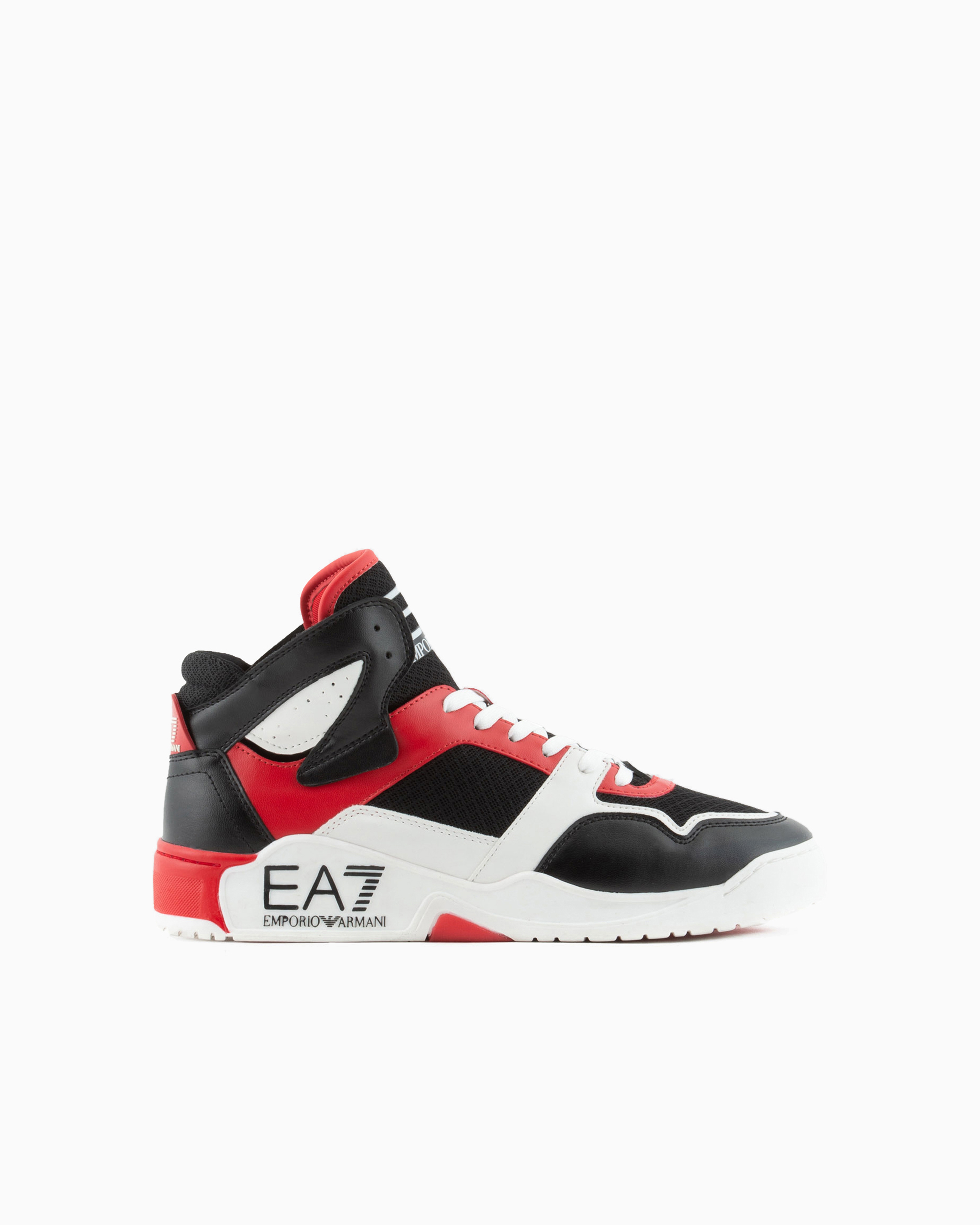 Shop Ea7 Mid-top Basketball Sneakers In Patterned