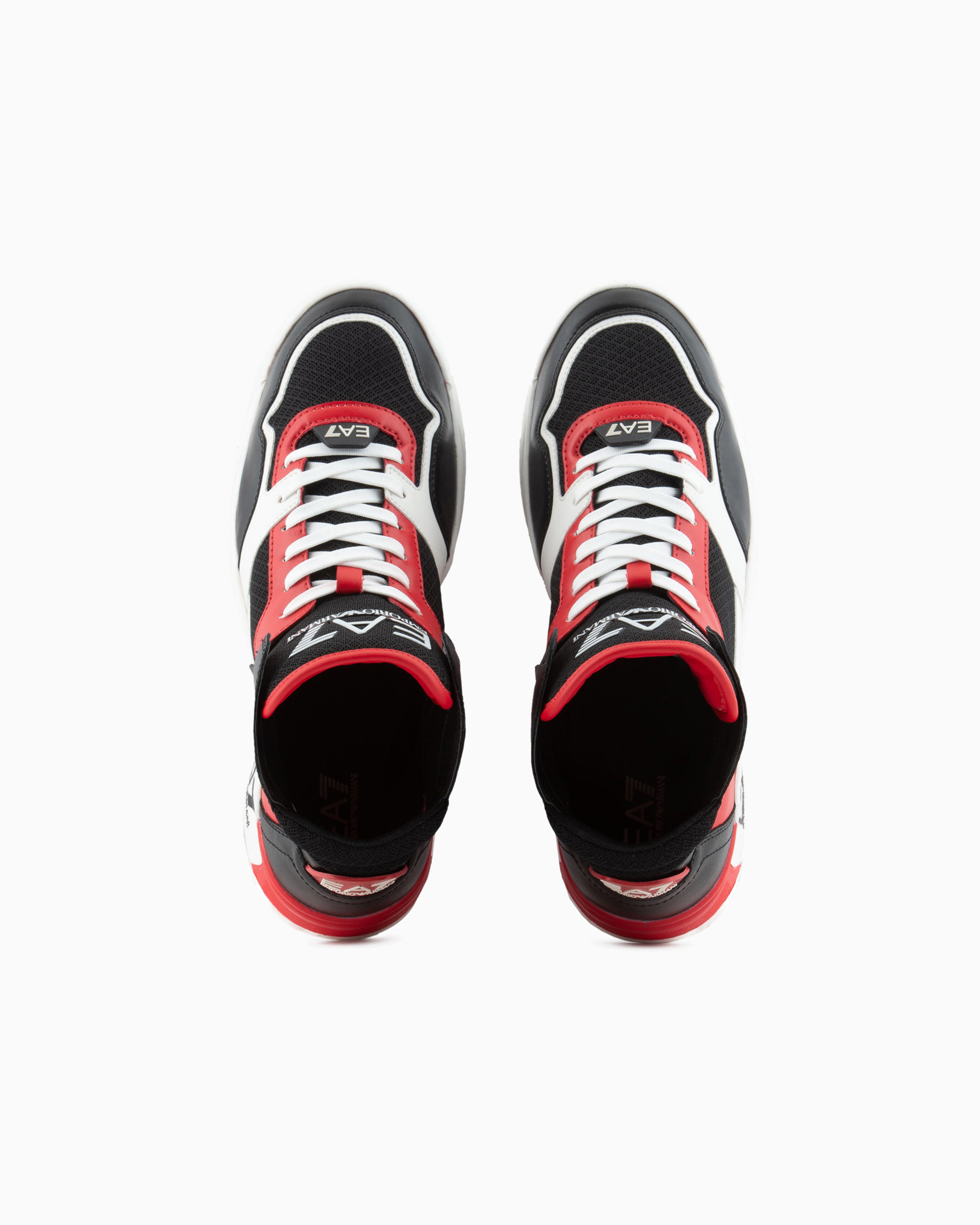 Shop Ea7 Mid-top Basketball Sneakers In Patterned