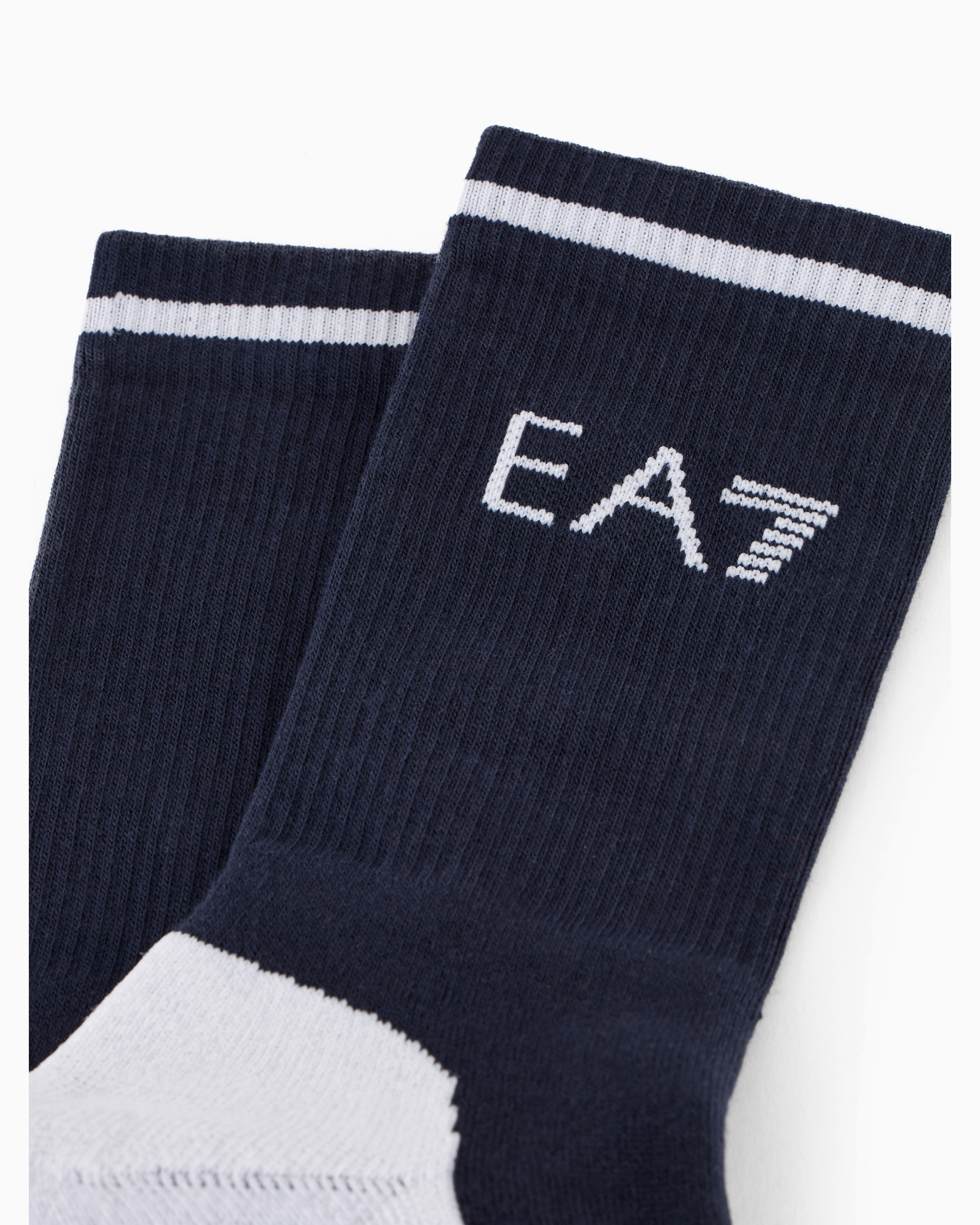 Shop Ea7 Tennis Pro Cotton-blend Ankle Socks In Blue