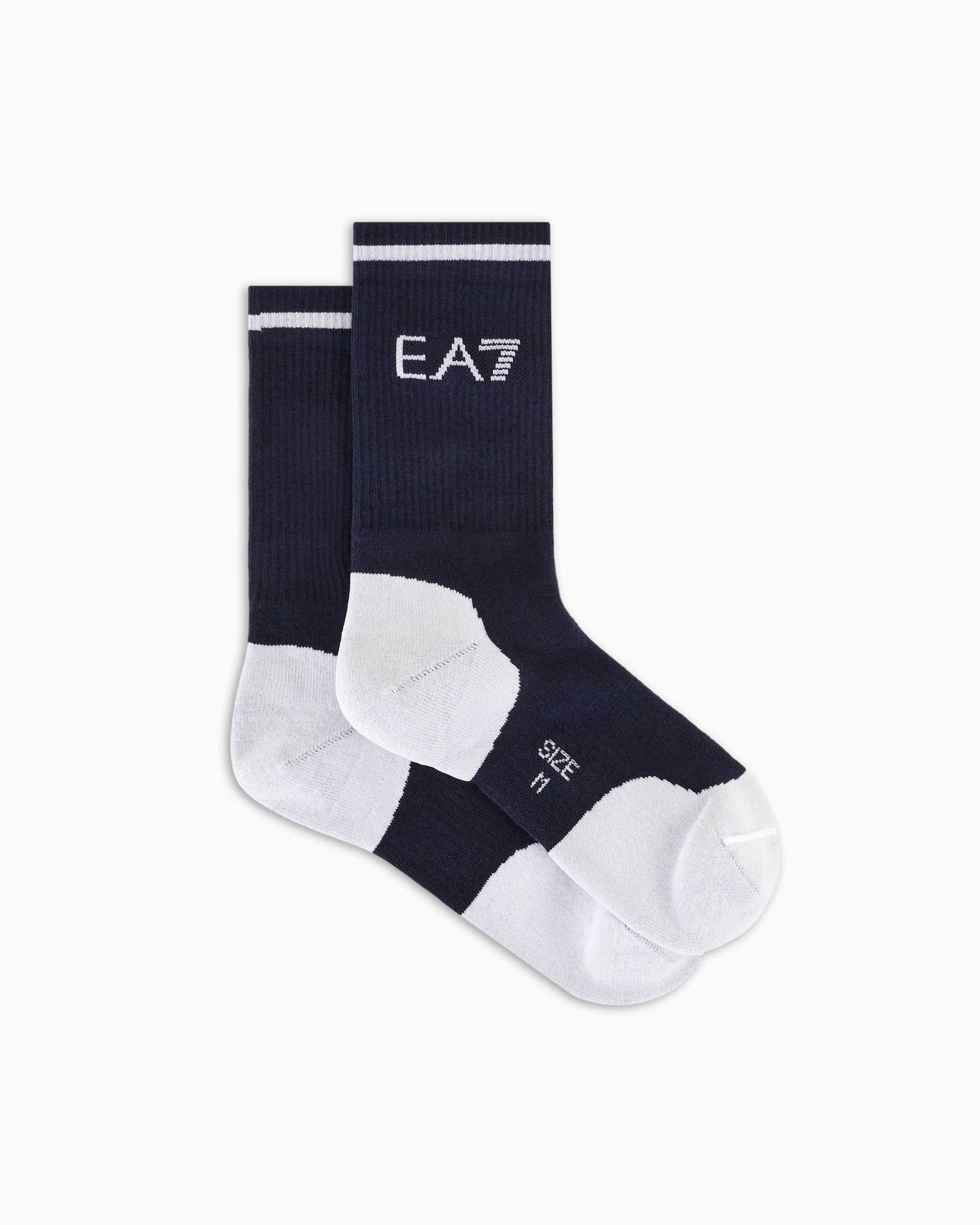 Shop Ea7 Tennis Pro Cotton-blend Ankle Socks In Blue