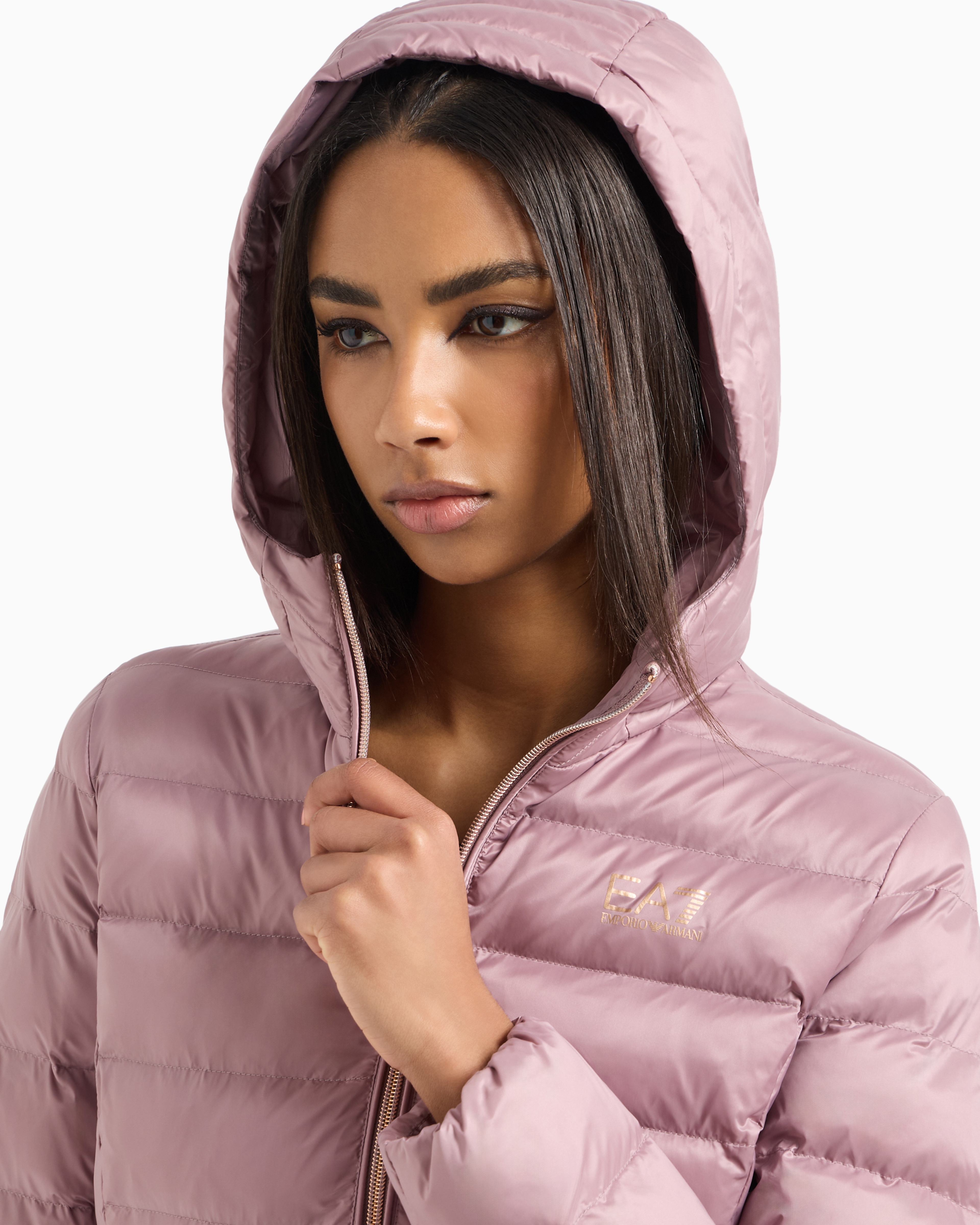 Shop Ea7 Core Lady Nylon Padded Jacket In Pink