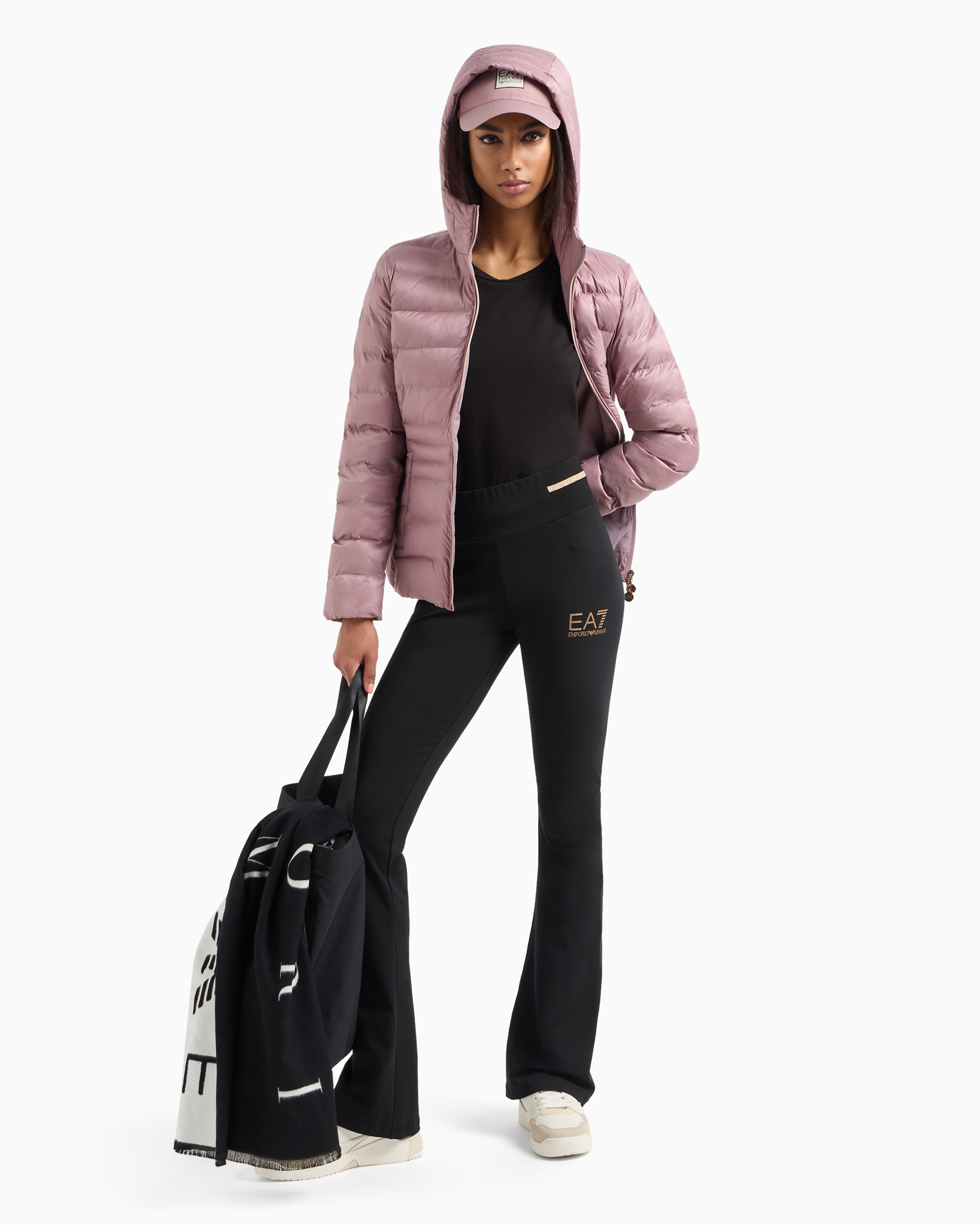 Shop Ea7 Core Lady Nylon Padded Jacket In Pink