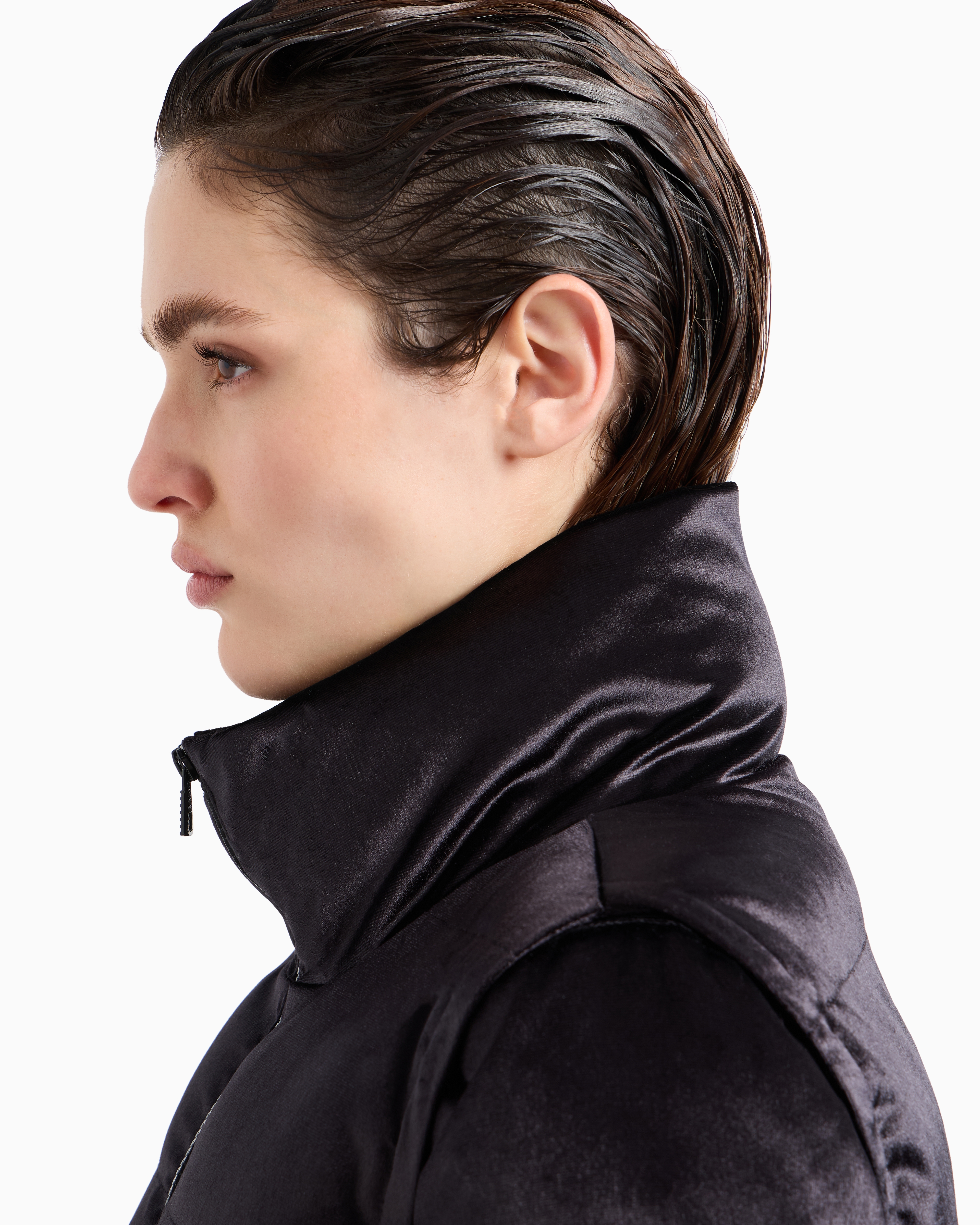 Ea7 Athletic Velour Padded Bomber Jacket In Black