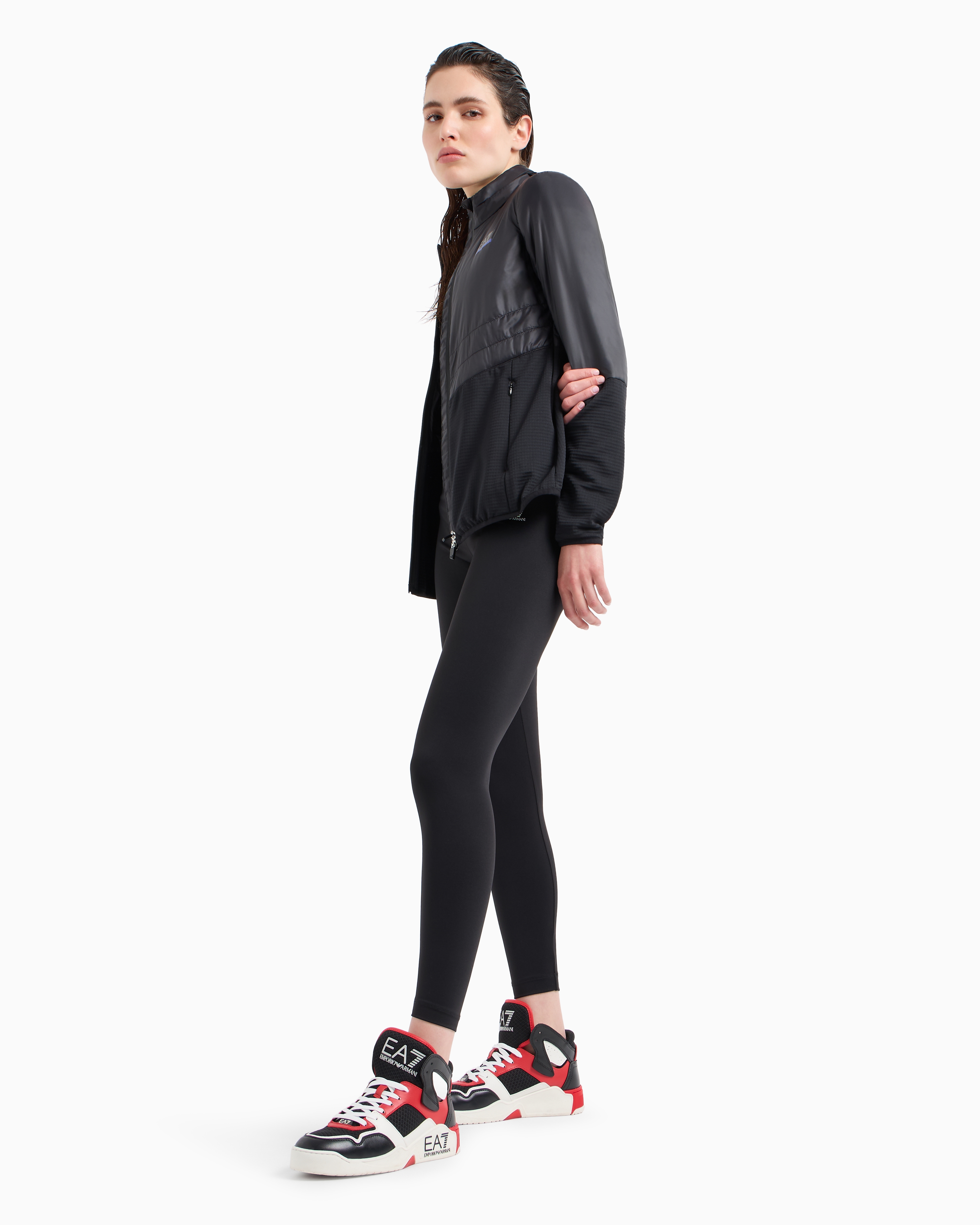 Ea7 Dynamic Athlete Zip-up Jacket In Furor7 Technical Fabric In Black