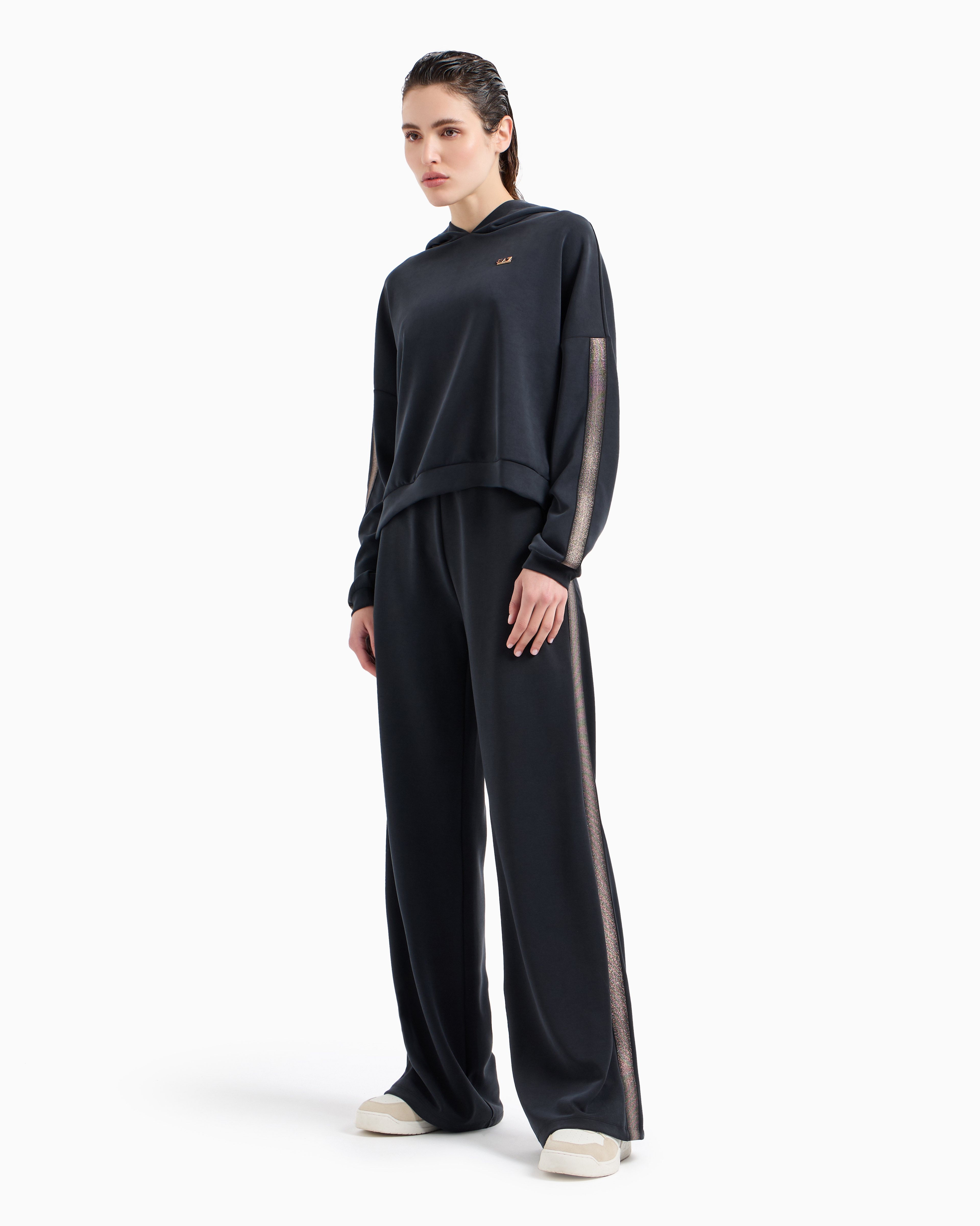 Shop Ea7 Precious Stretch Modal-blend Tracksuit In Black