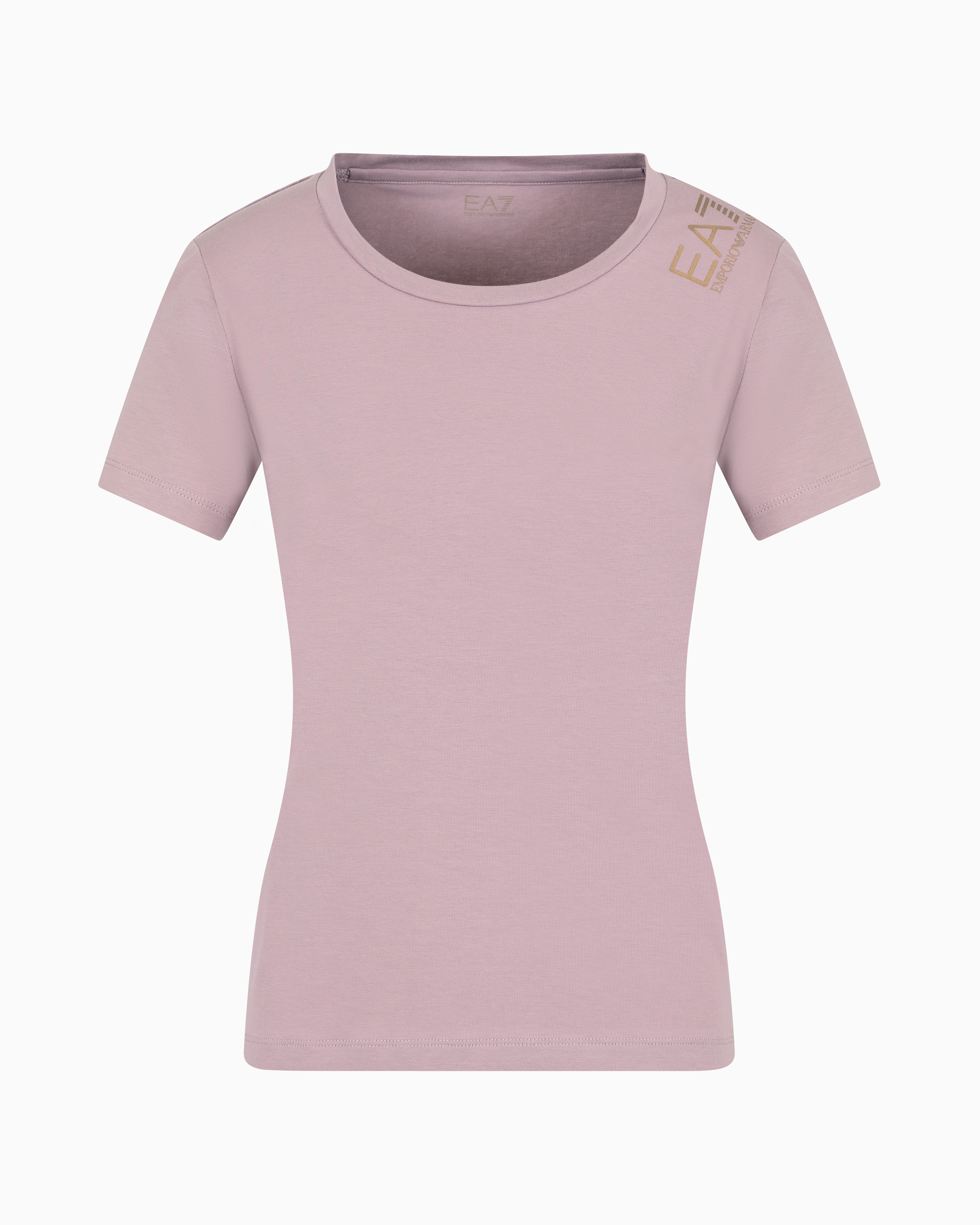 Ea7 Official Store Core Lady Stretch-cotton Short-sleeved T-shirt In Antikrosa