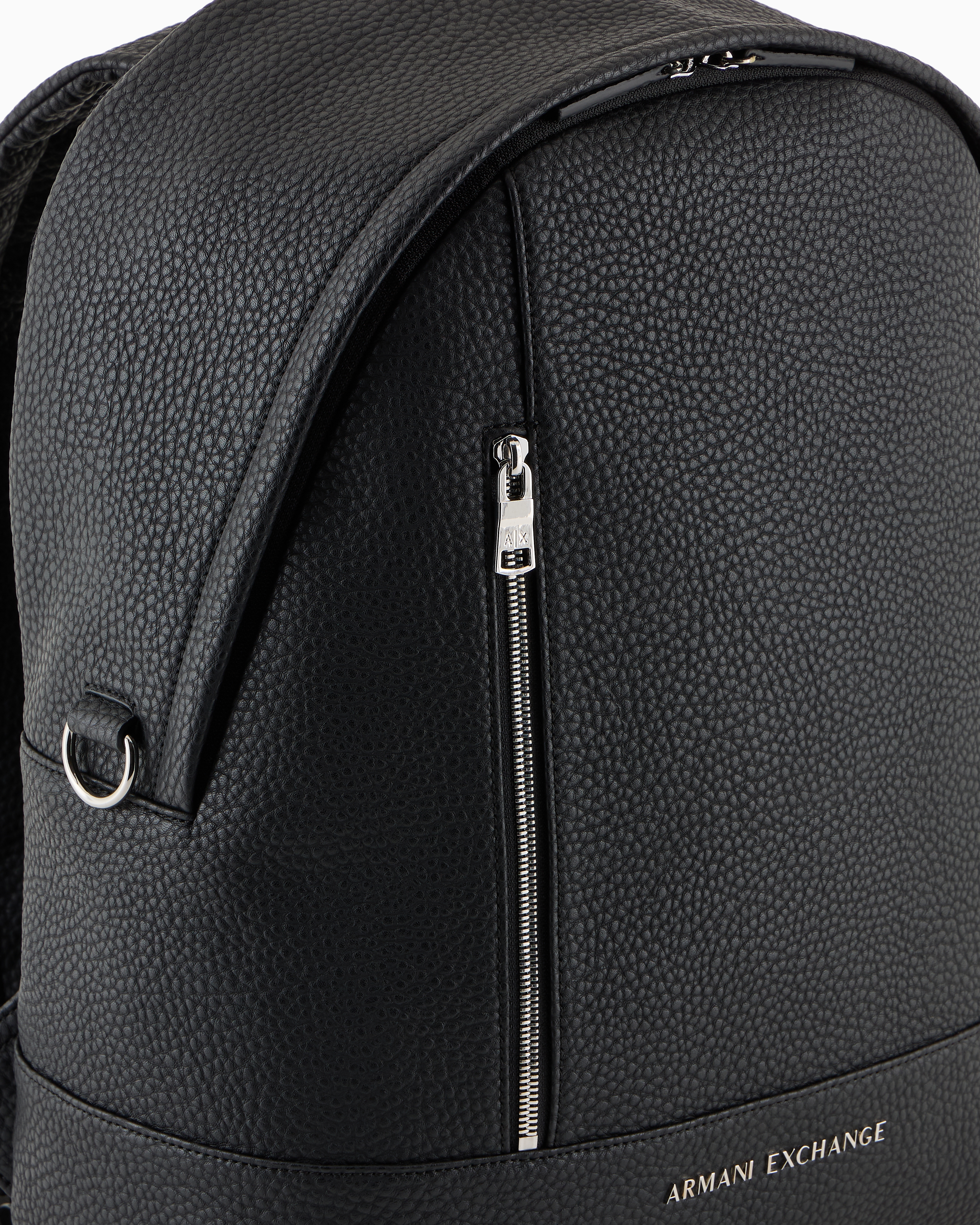 Shop Armani Exchange Coated Fabric Backpack In Black