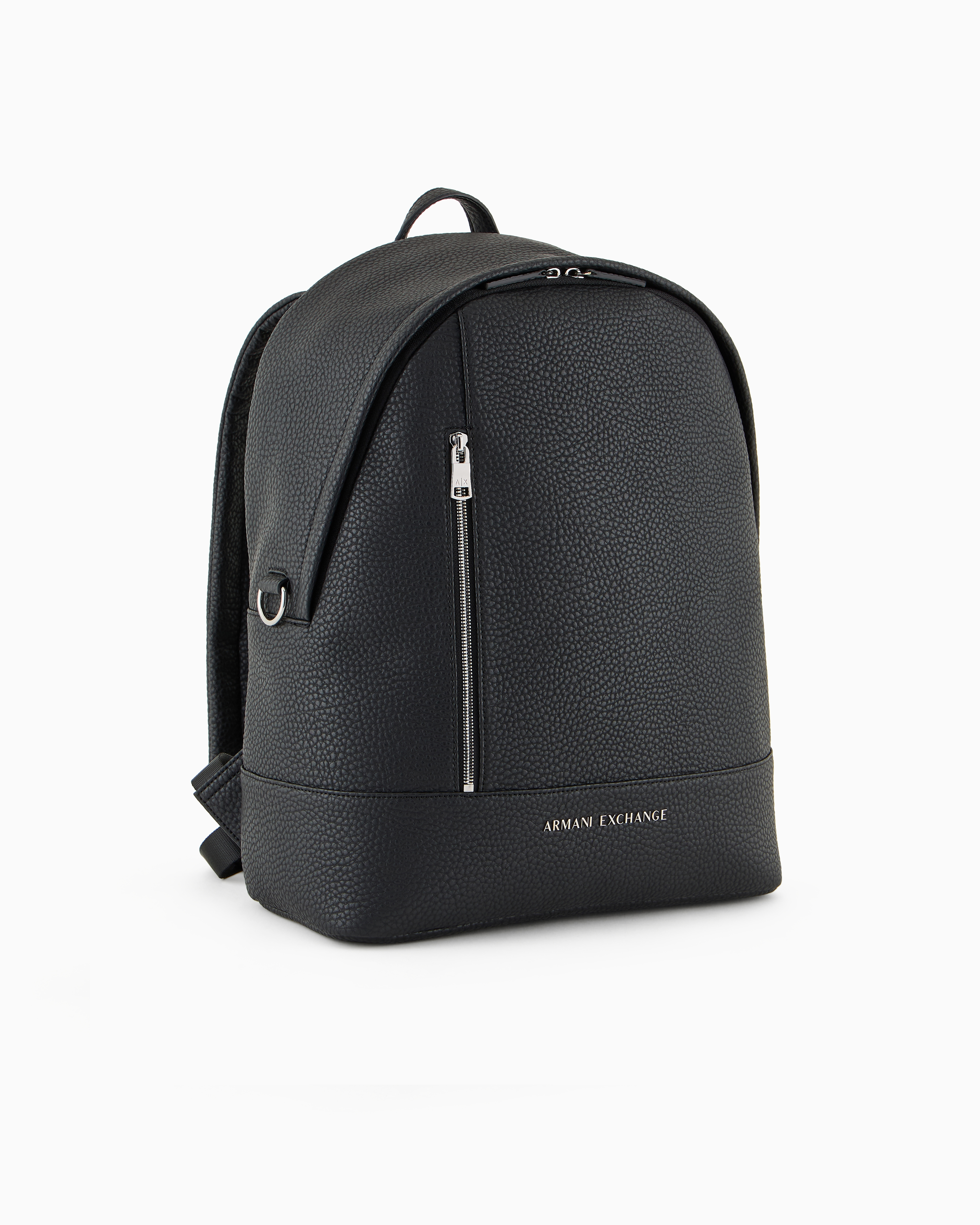 Shop Armani Exchange Coated Fabric Backpack In Black