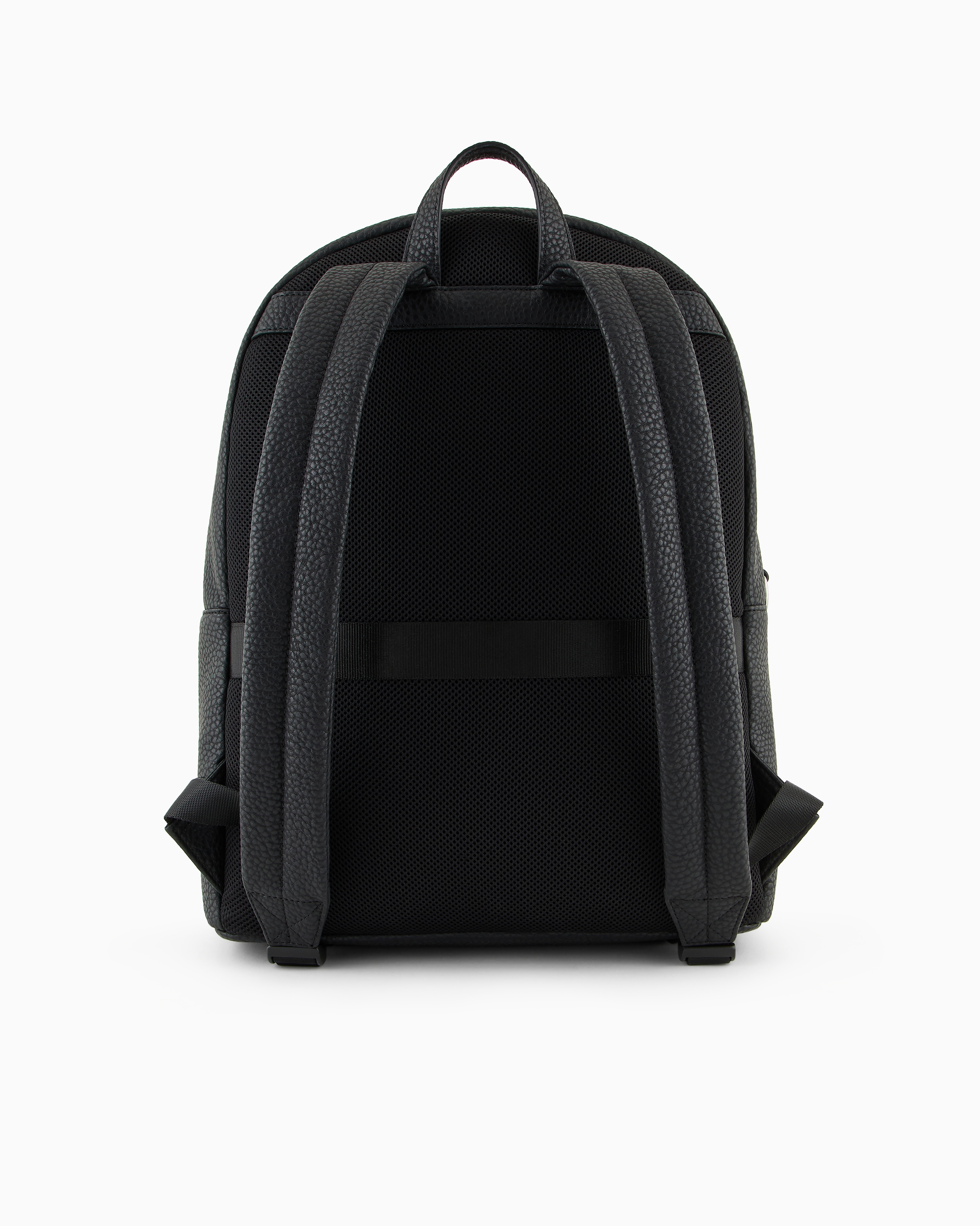 Shop Armani Exchange Coated Fabric Backpack In Black