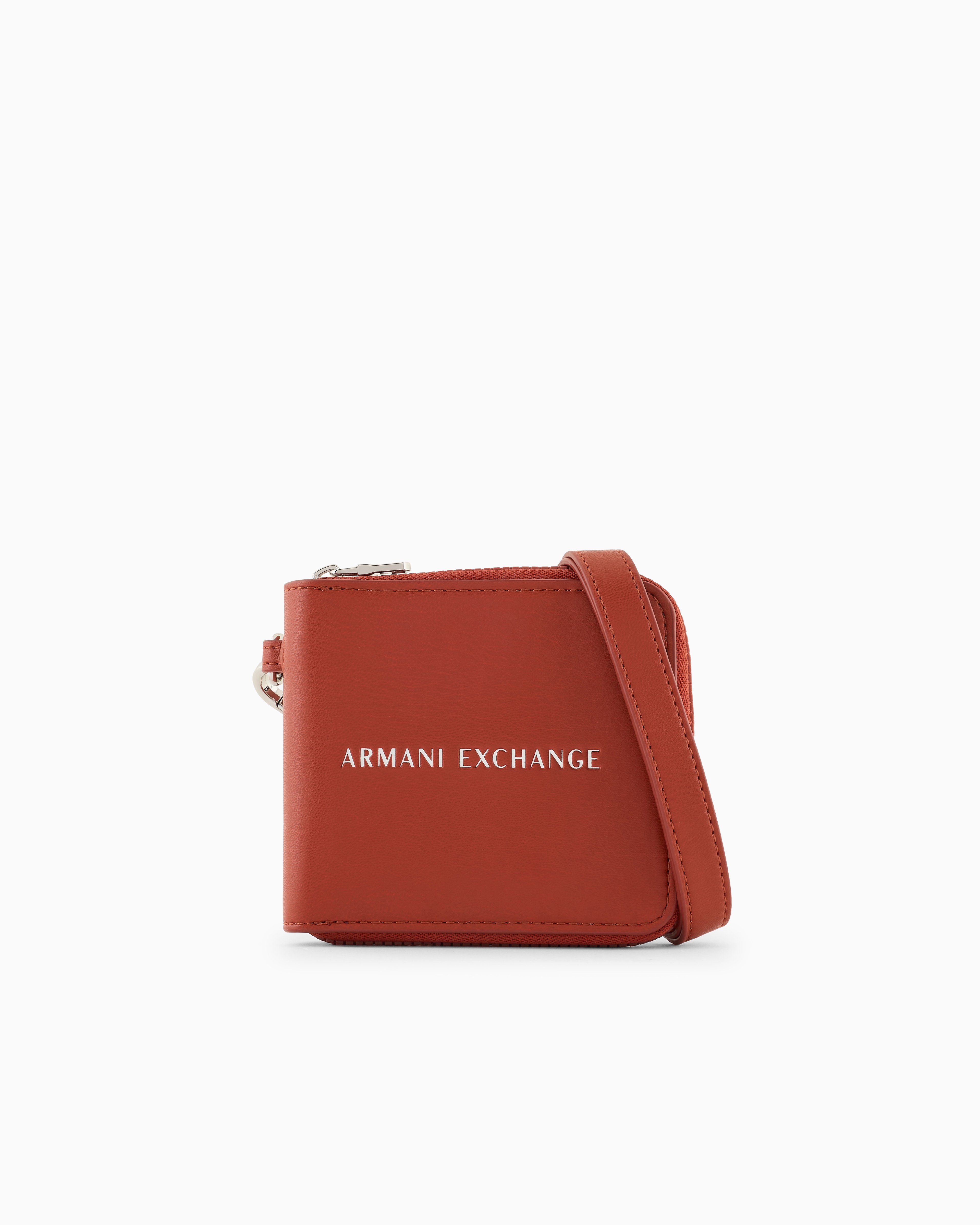 Armani Exchange Official Store Mini Wallet With Drawstring In Orange