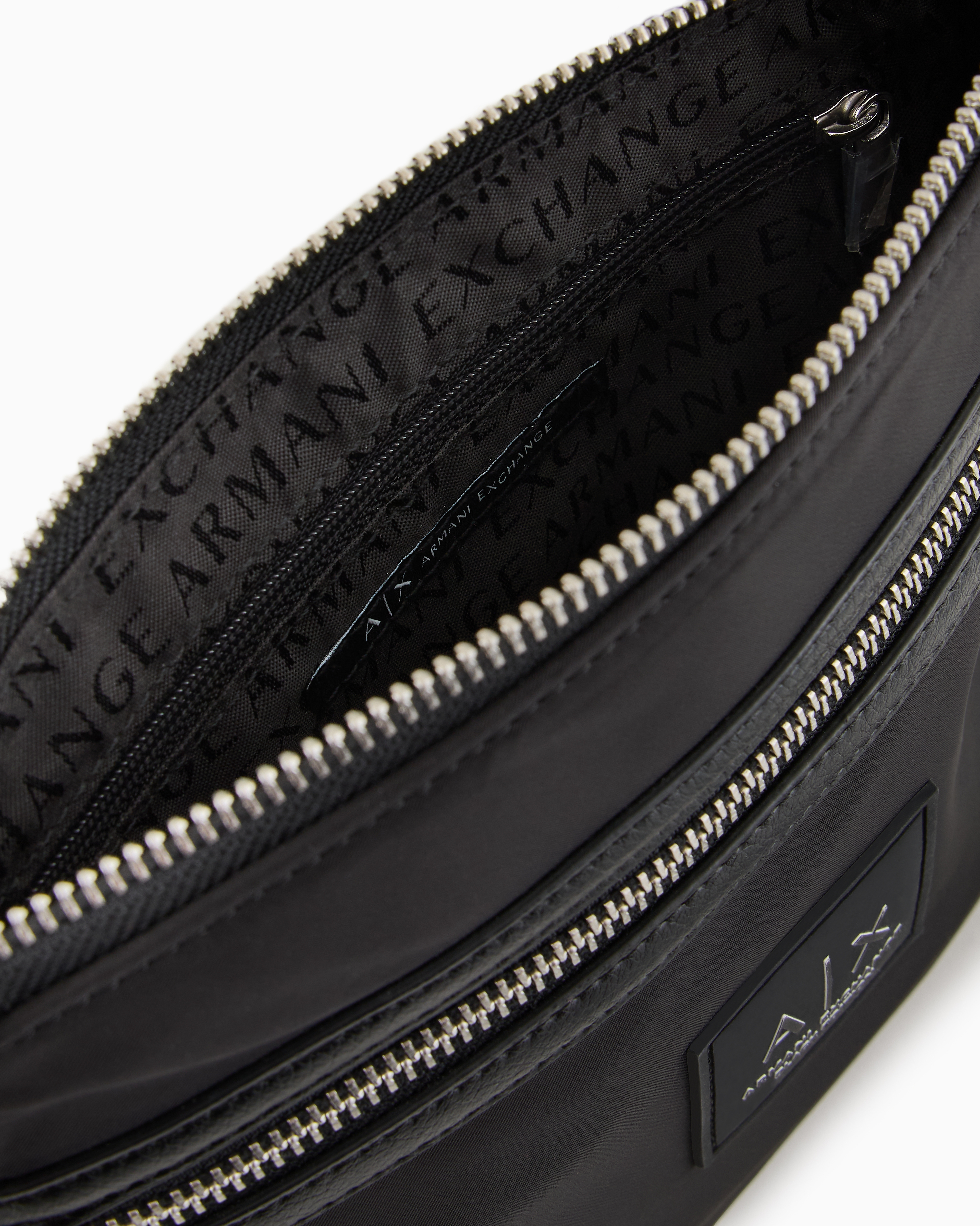 Shop Armani Exchange Nylon Shoulder Bag In Black