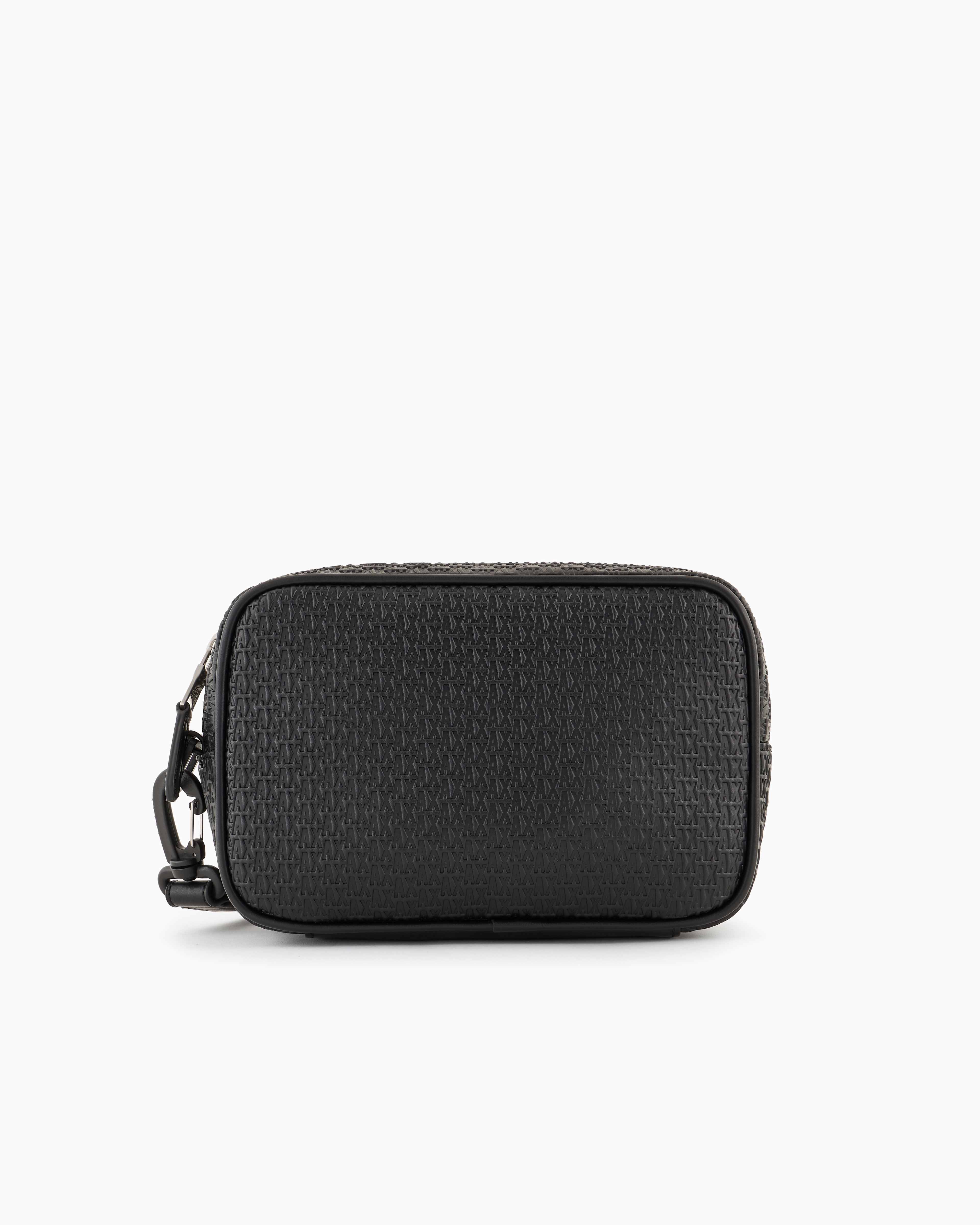 Armani Exchange Beauty Case With Woven Workmanship In Black