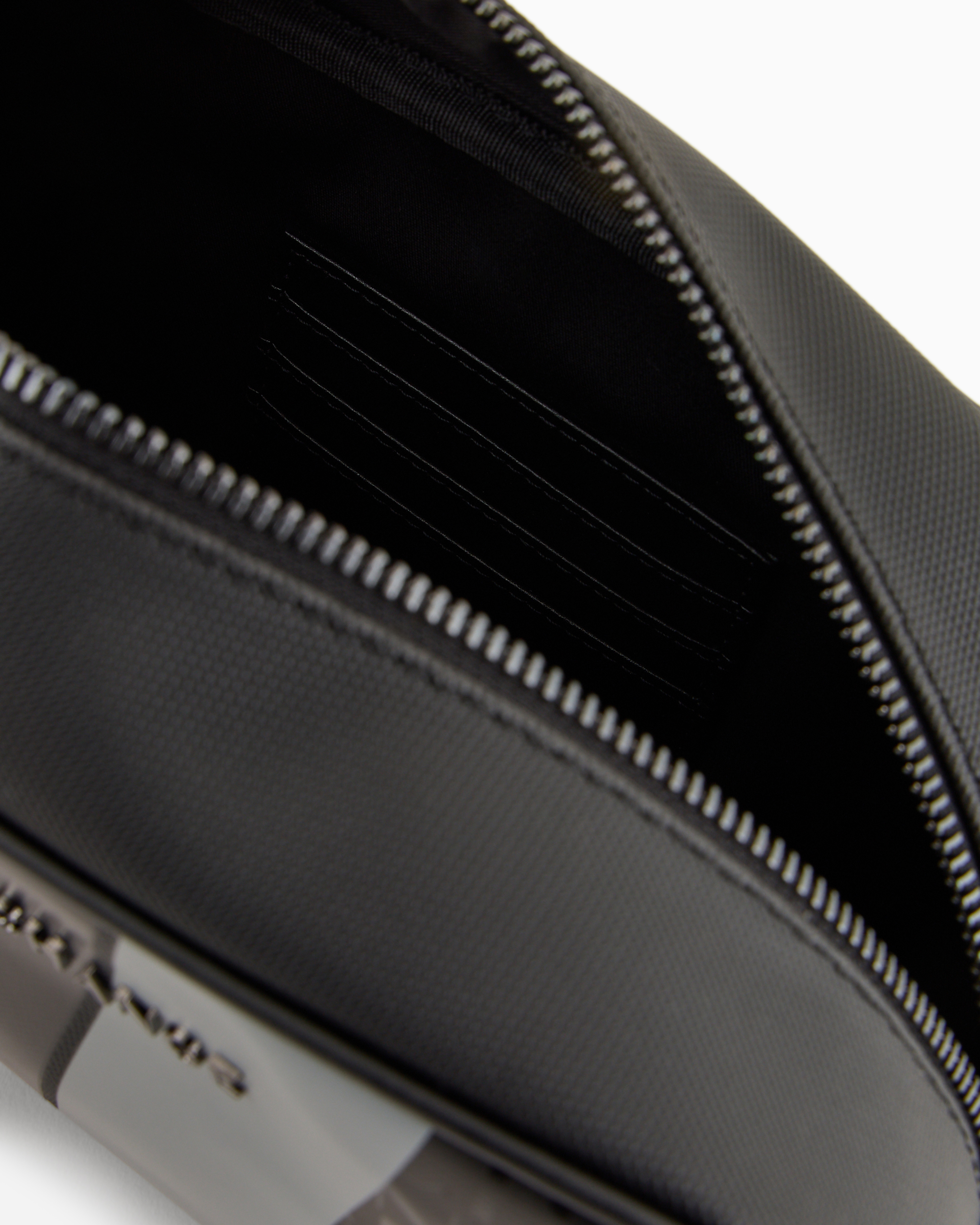 Armani Exchange Beauty Case With Monogram And Stripes In Black