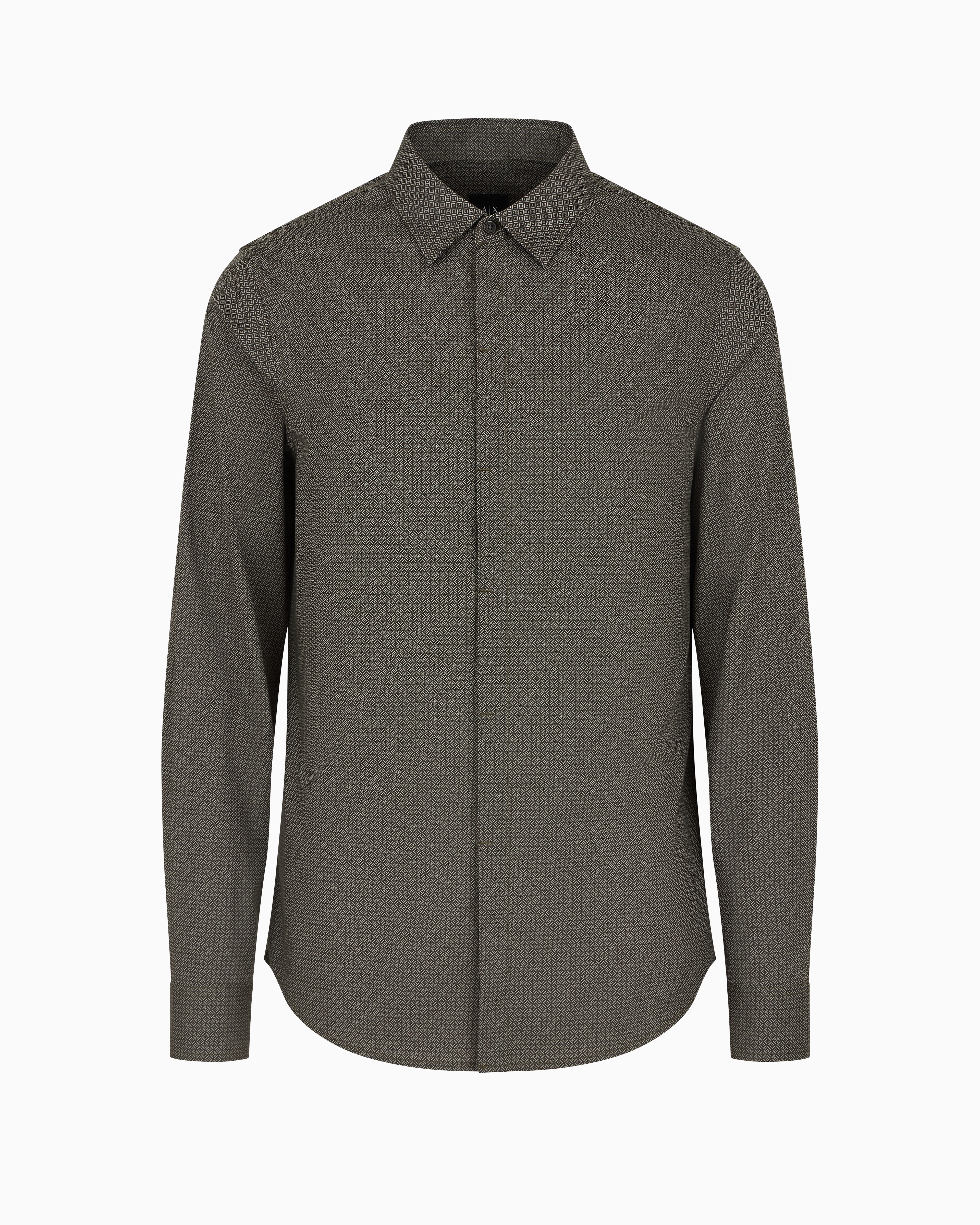 Armani Exchange Official Store Classic Shirts In Dark Gray