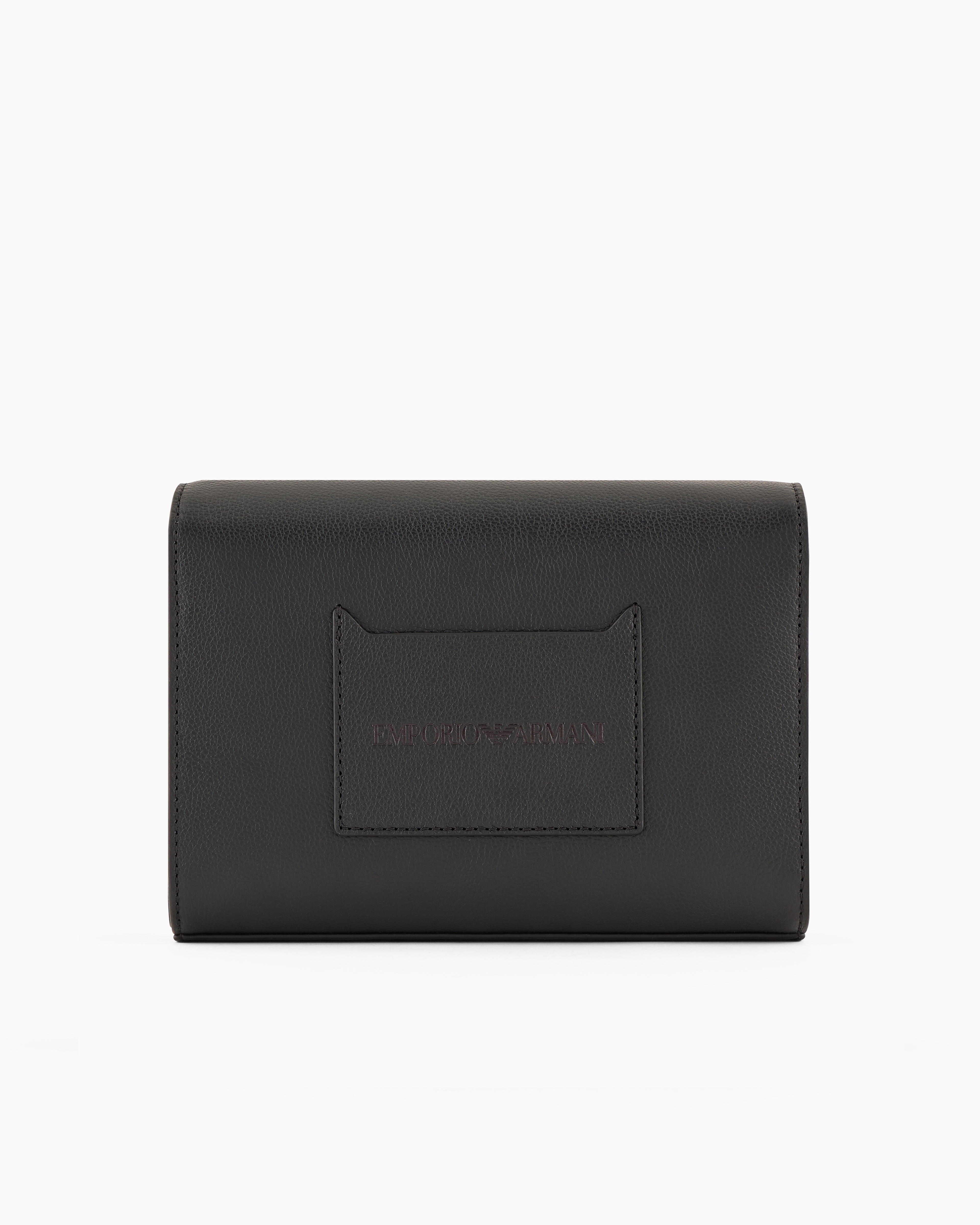 EMPORIO ARMANI SHOULDER BAG WITH FLAP IN TUMBLED LEATHER 