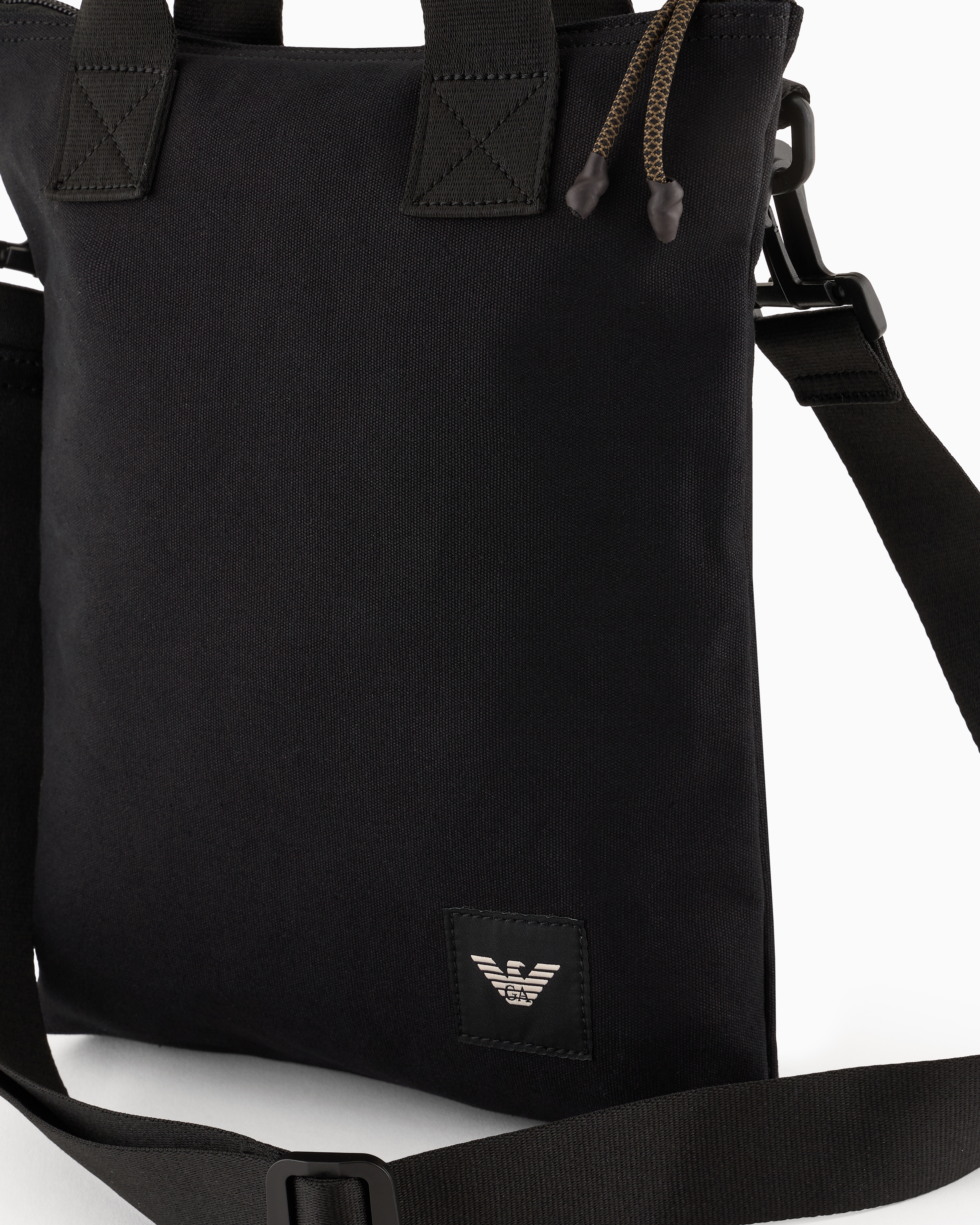 Shop Emporio Armani Canvas Tote Bag In Black