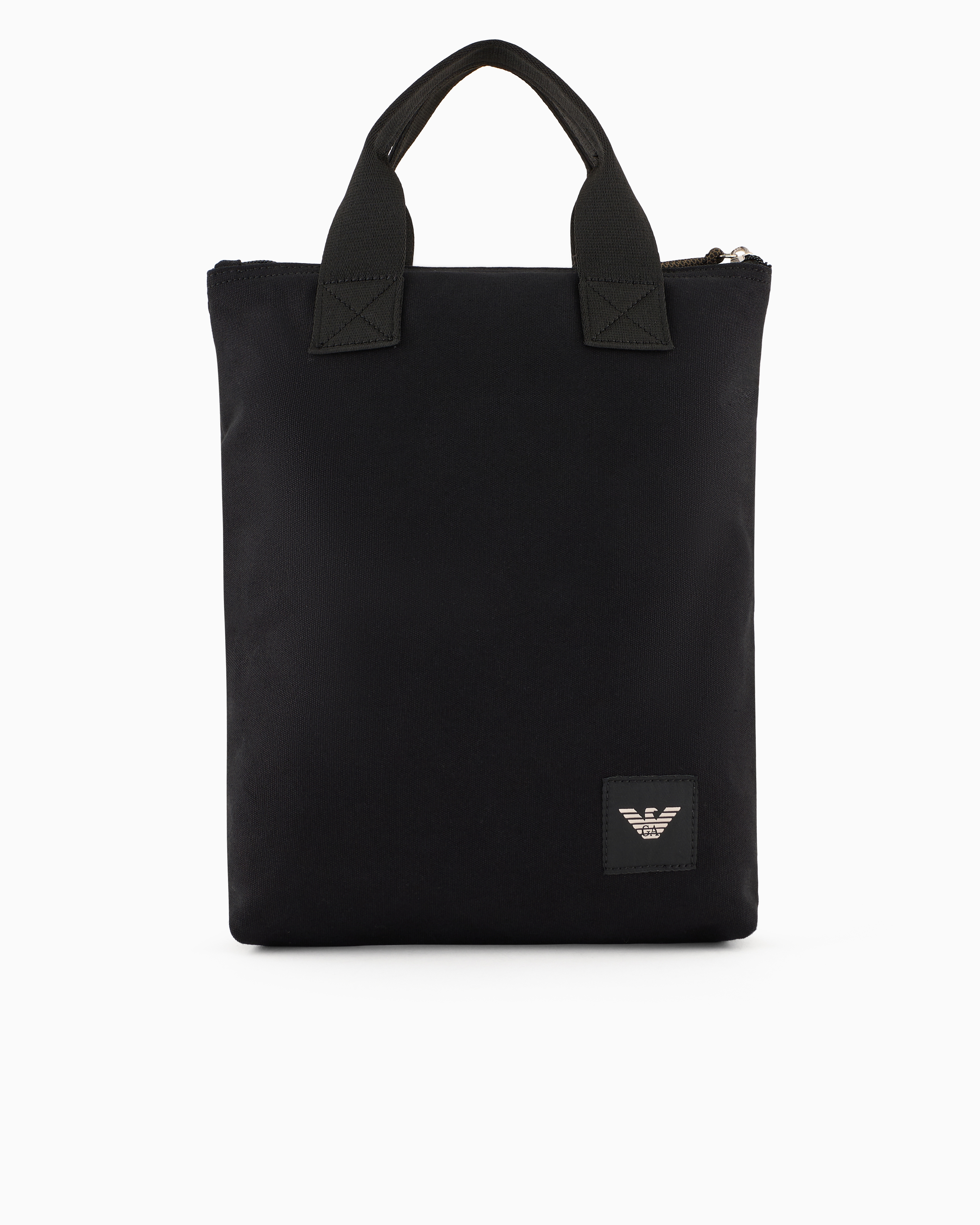 Emporio Armani Official Store Canvas Tote Bag In Gold