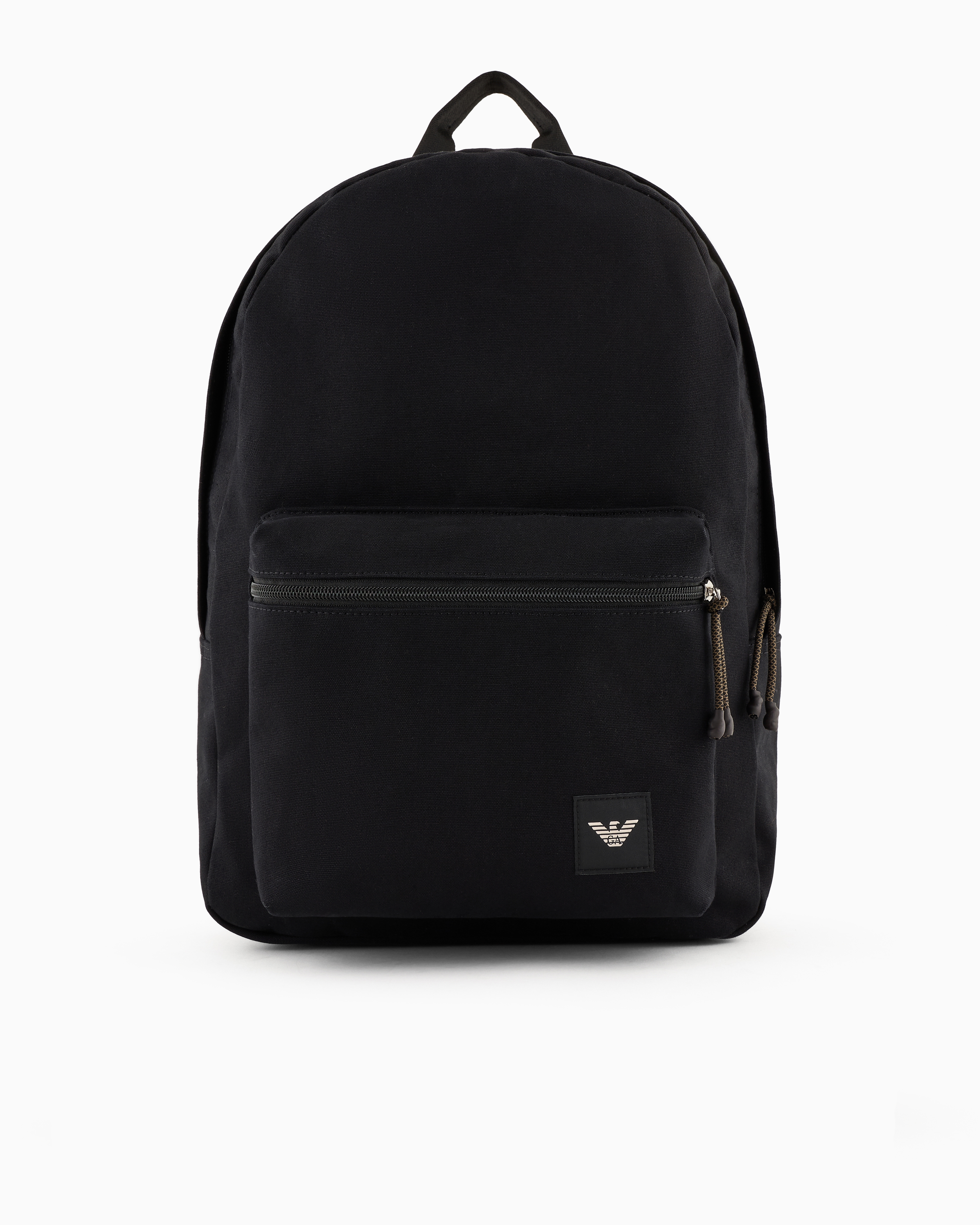 Emporio Armani Official Store Round Canvas Backpack In Burgundy