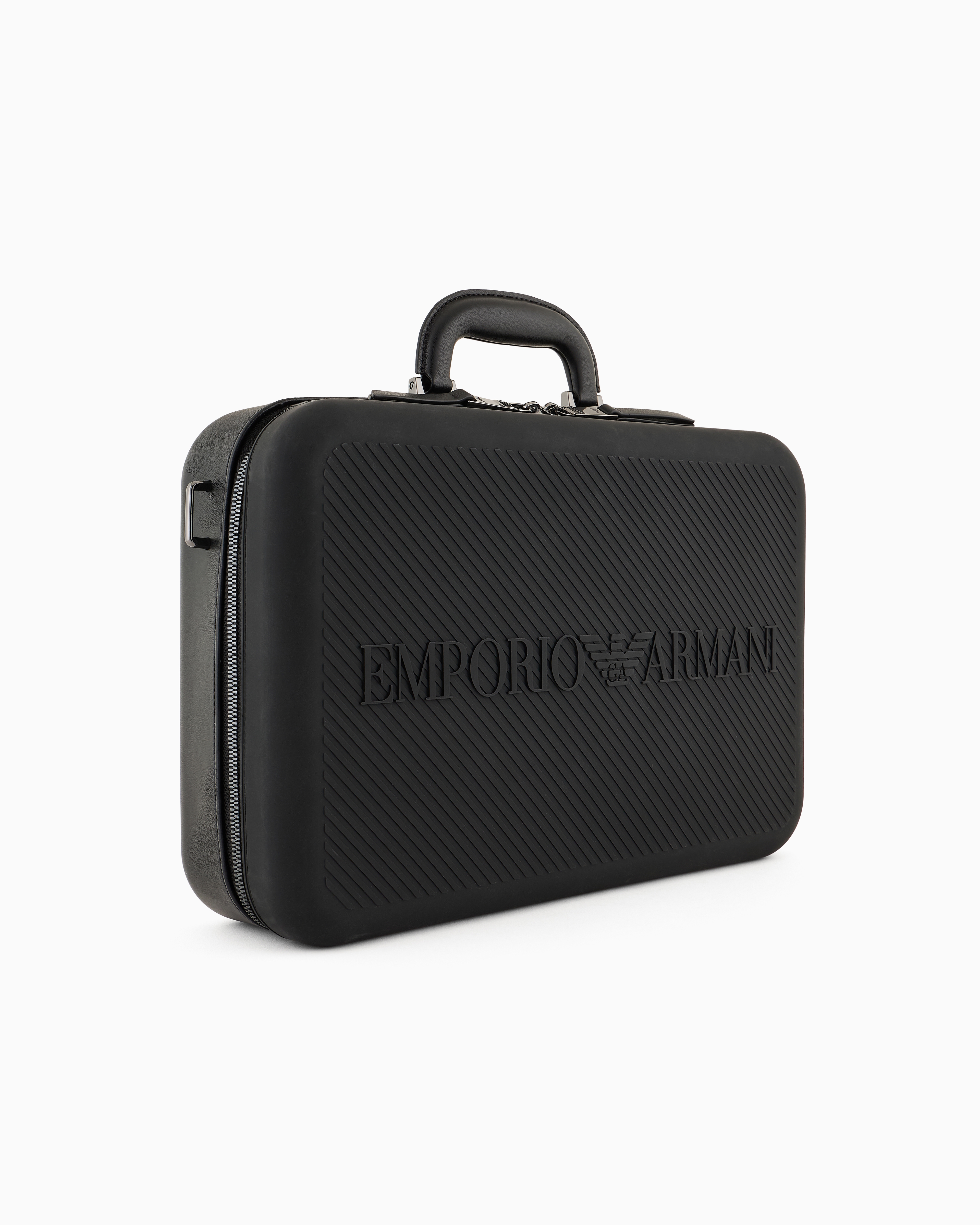 EMPORIO ARMANI ASV RECYCLED RUBBER BUSINESS BAG WITH LOGO 