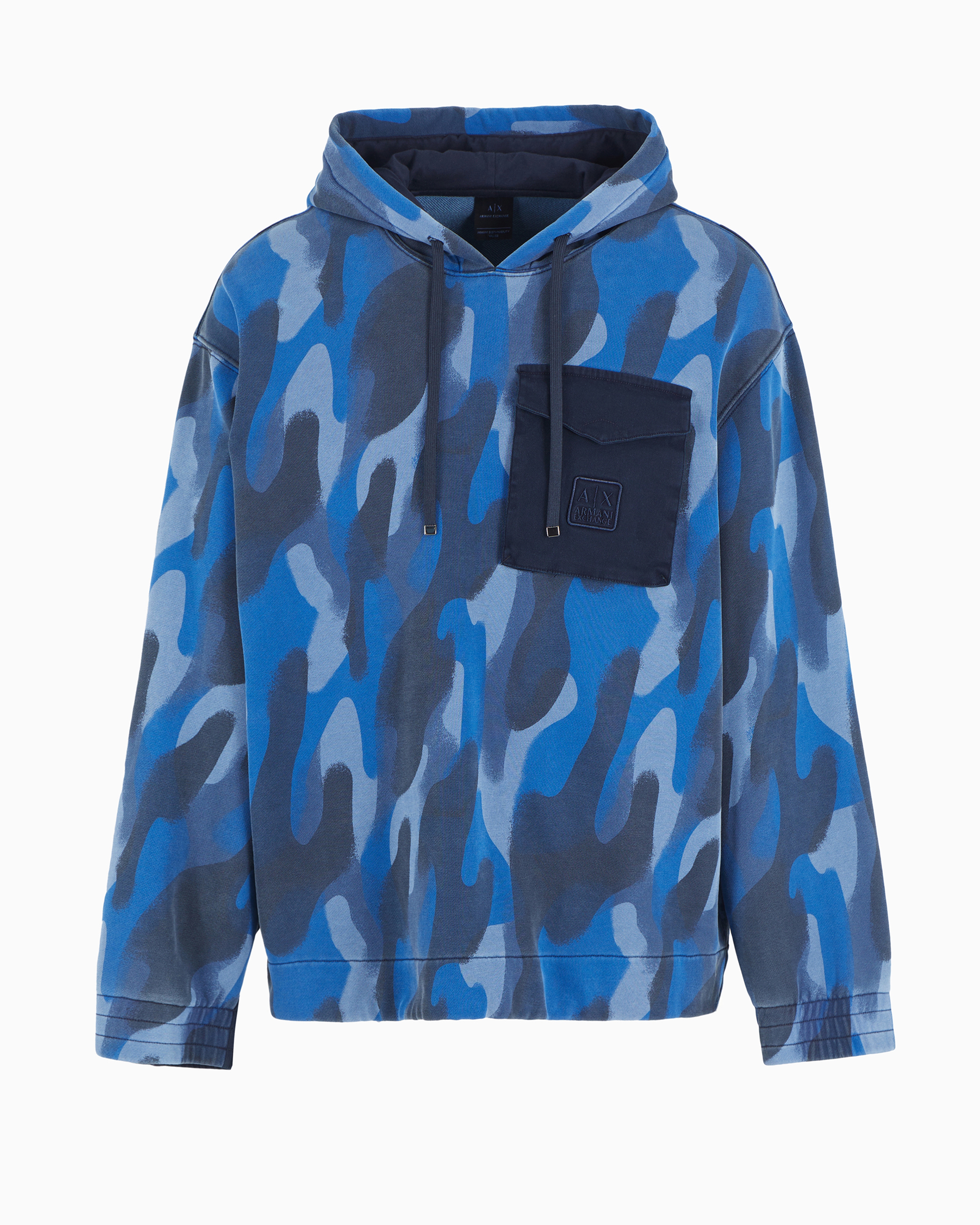 Armani Exchange Official Store Hoodies In Blu Fantasia