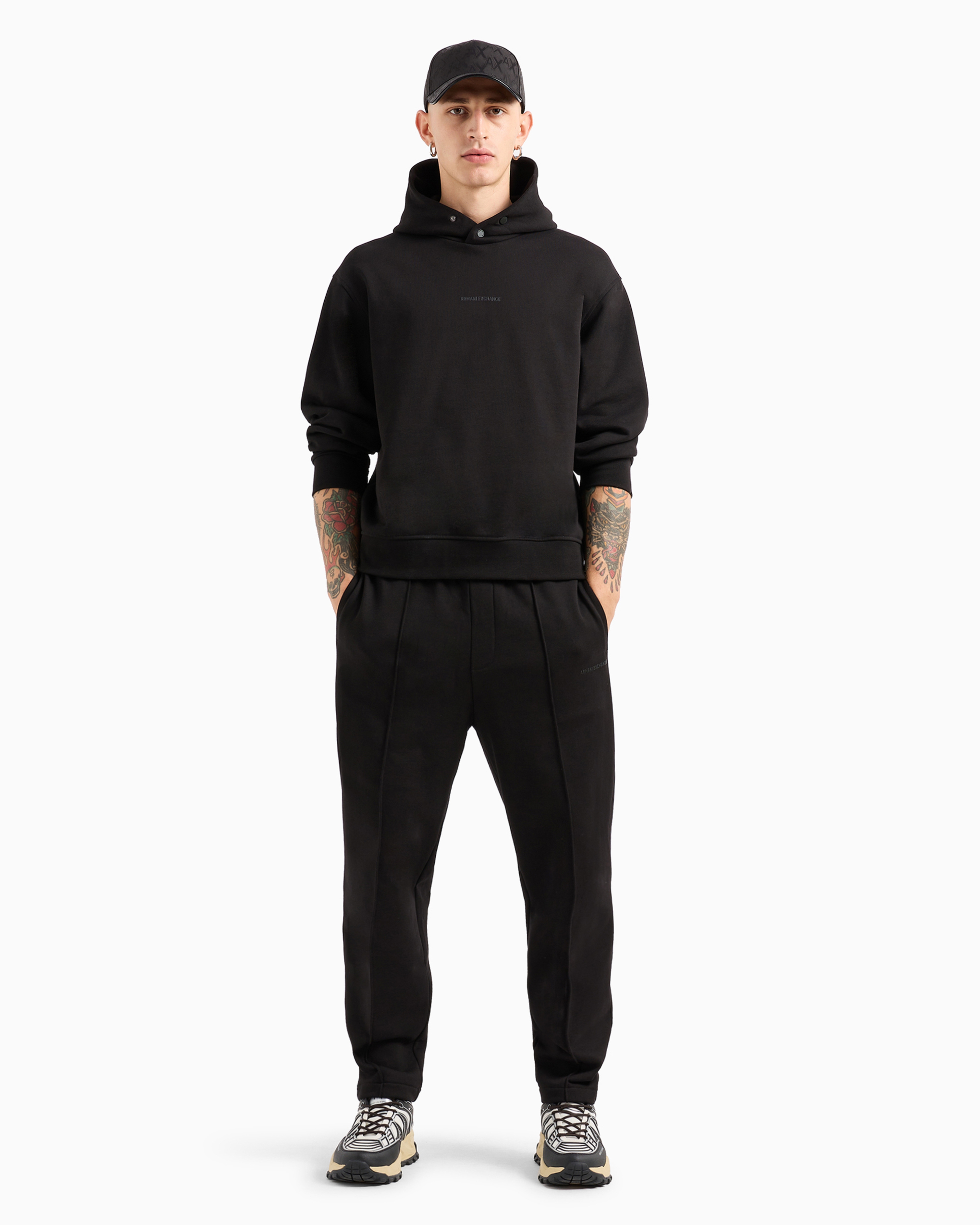 Shop Armani Exchange Asv Cotton French Terry Joggers In Black