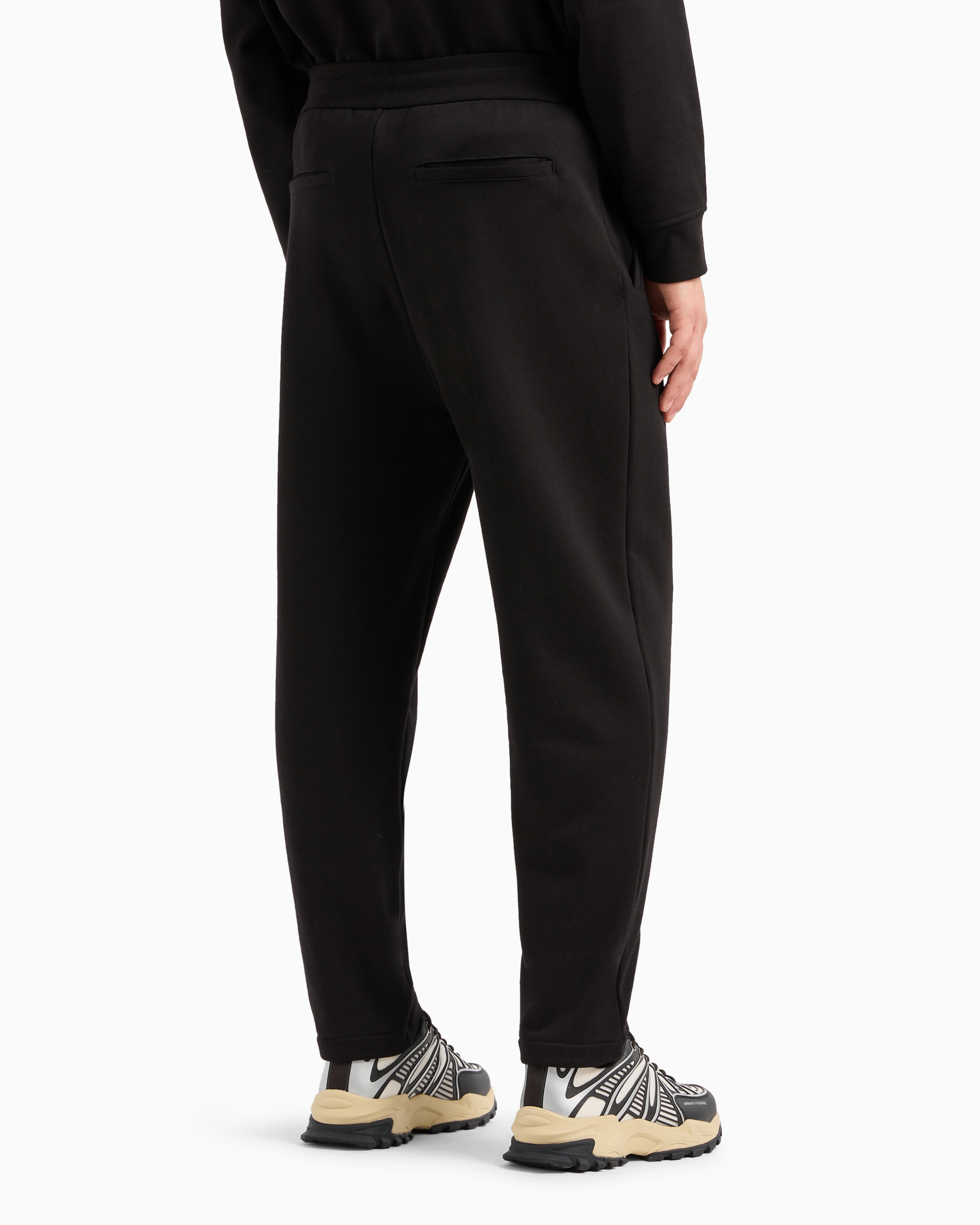 Shop Armani Exchange Asv Cotton French Terry Joggers In Black