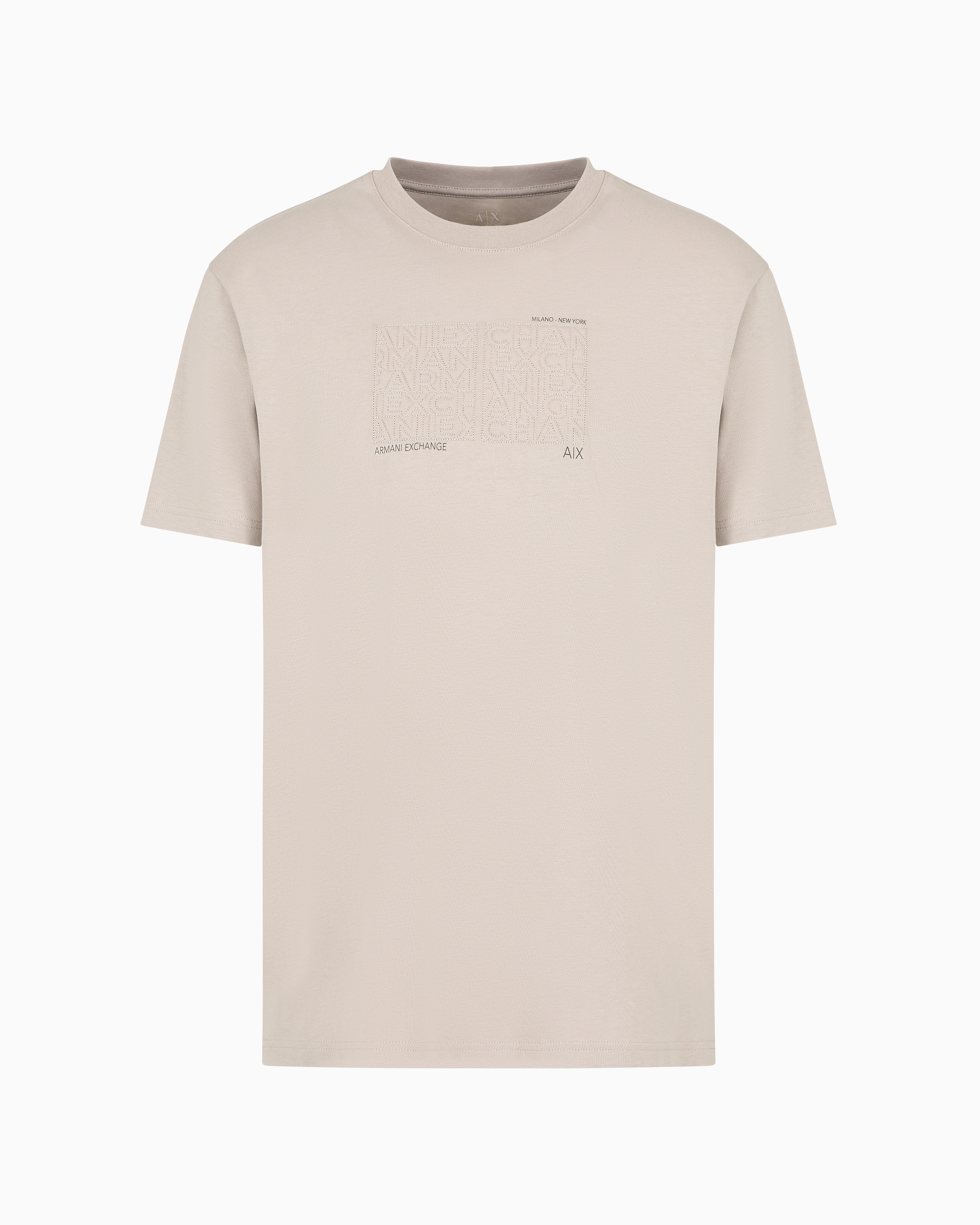 Armani Exchange Official Store Regular Fit T-shirts In Beige