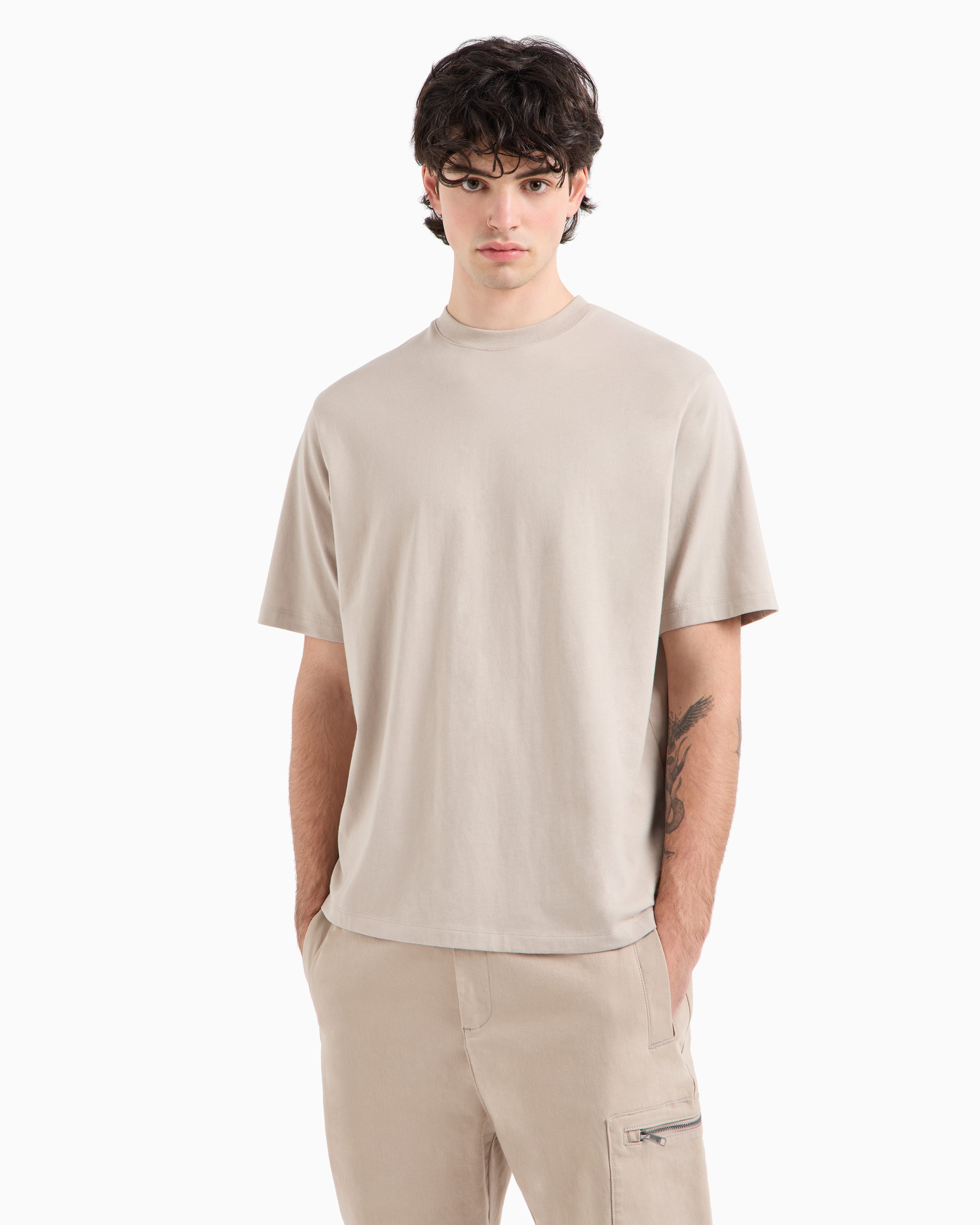 『EMPORIO ARMANI 』ロゴ パッチ クルーネック T シャツ ARMANI EXCHANGE tシャツ 「A|X アルマーニ エクスチェンジ