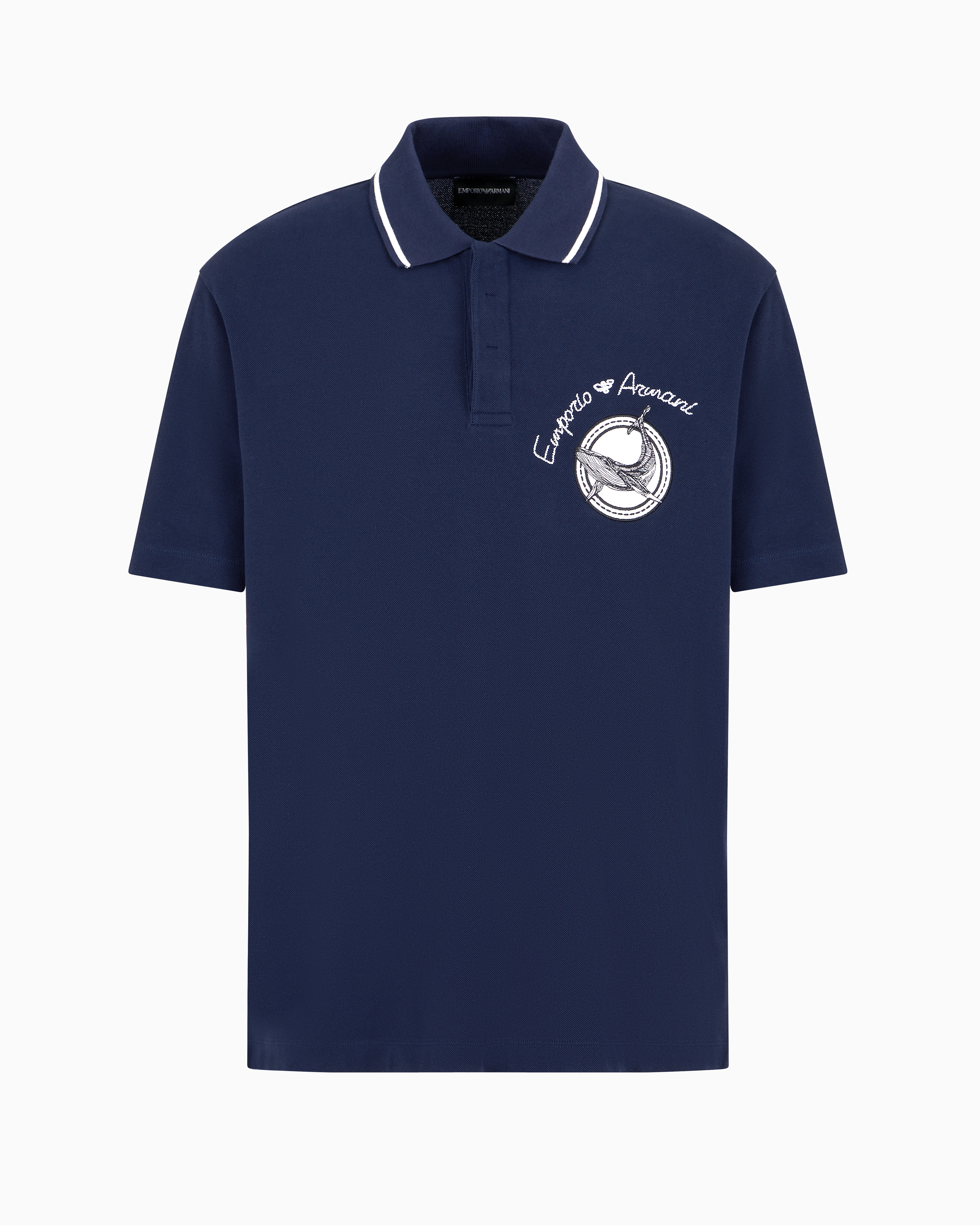 【美品】Embroidery Polo Sweatshirt Piqué polo shirt with logo embroidery and maritime patch