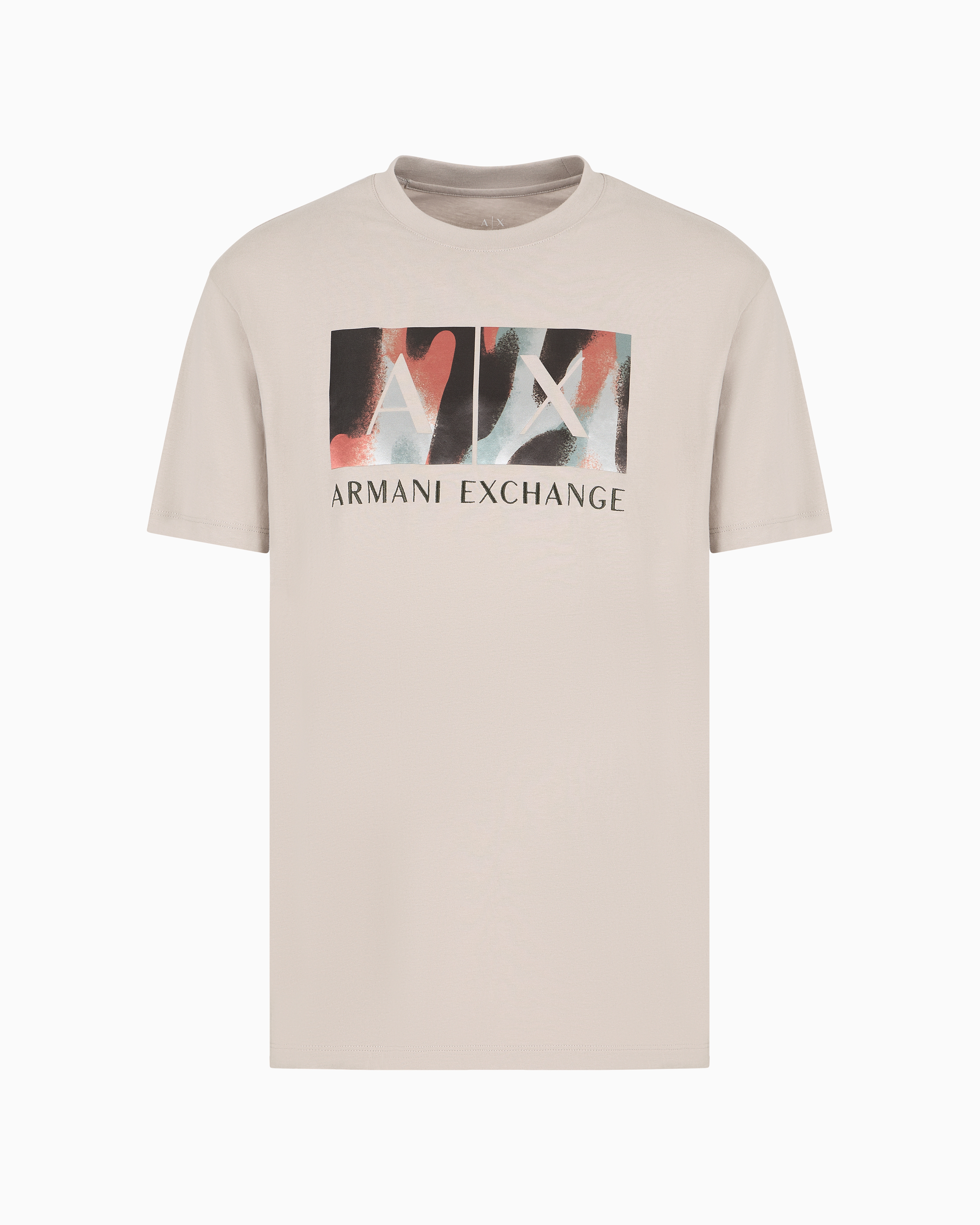 Armani Exchange Official Store Regular Fit T-shirts In Beige