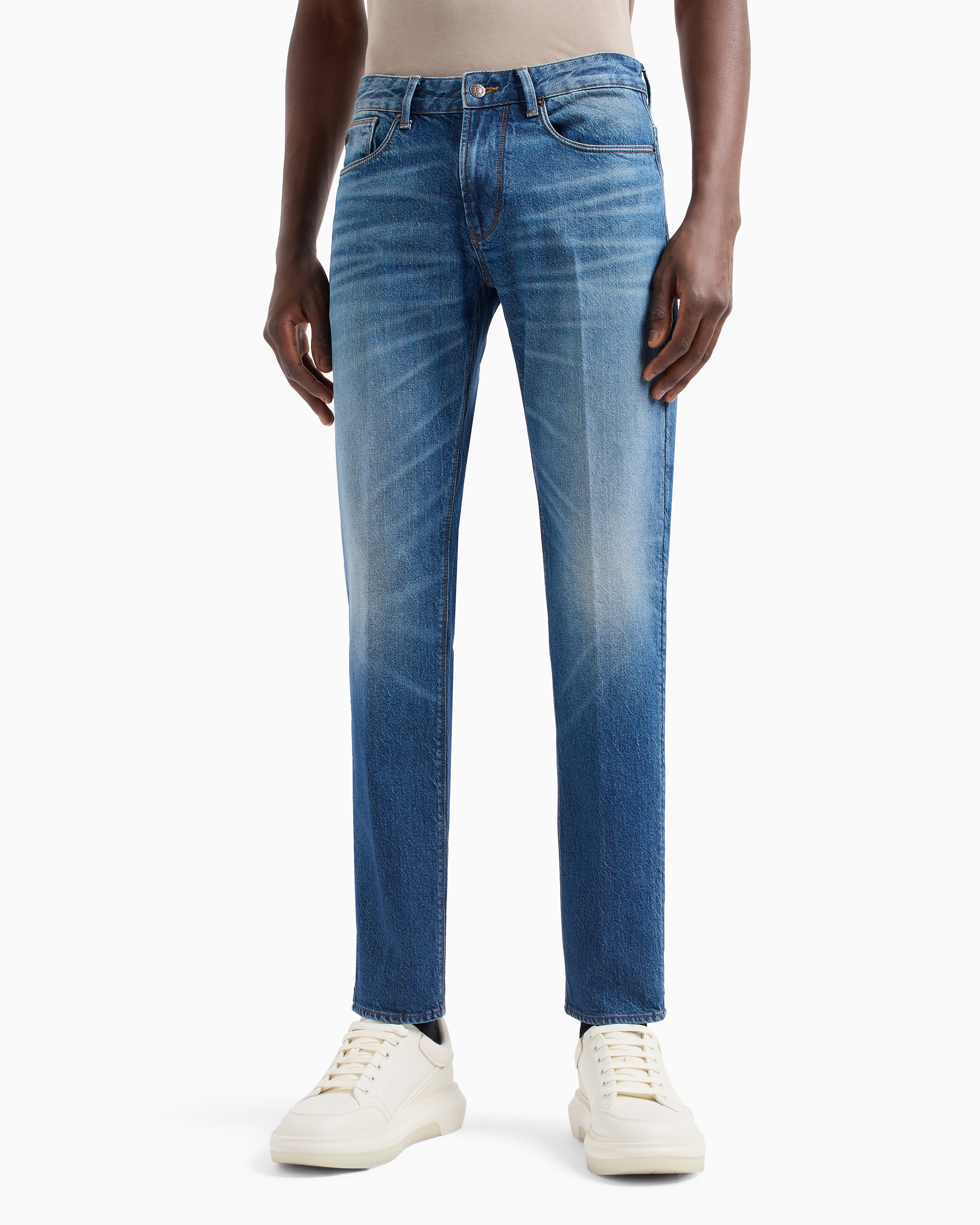 Emporio Armani Jeans J06 Slim Fit In Denim Stretch Washed In Blue