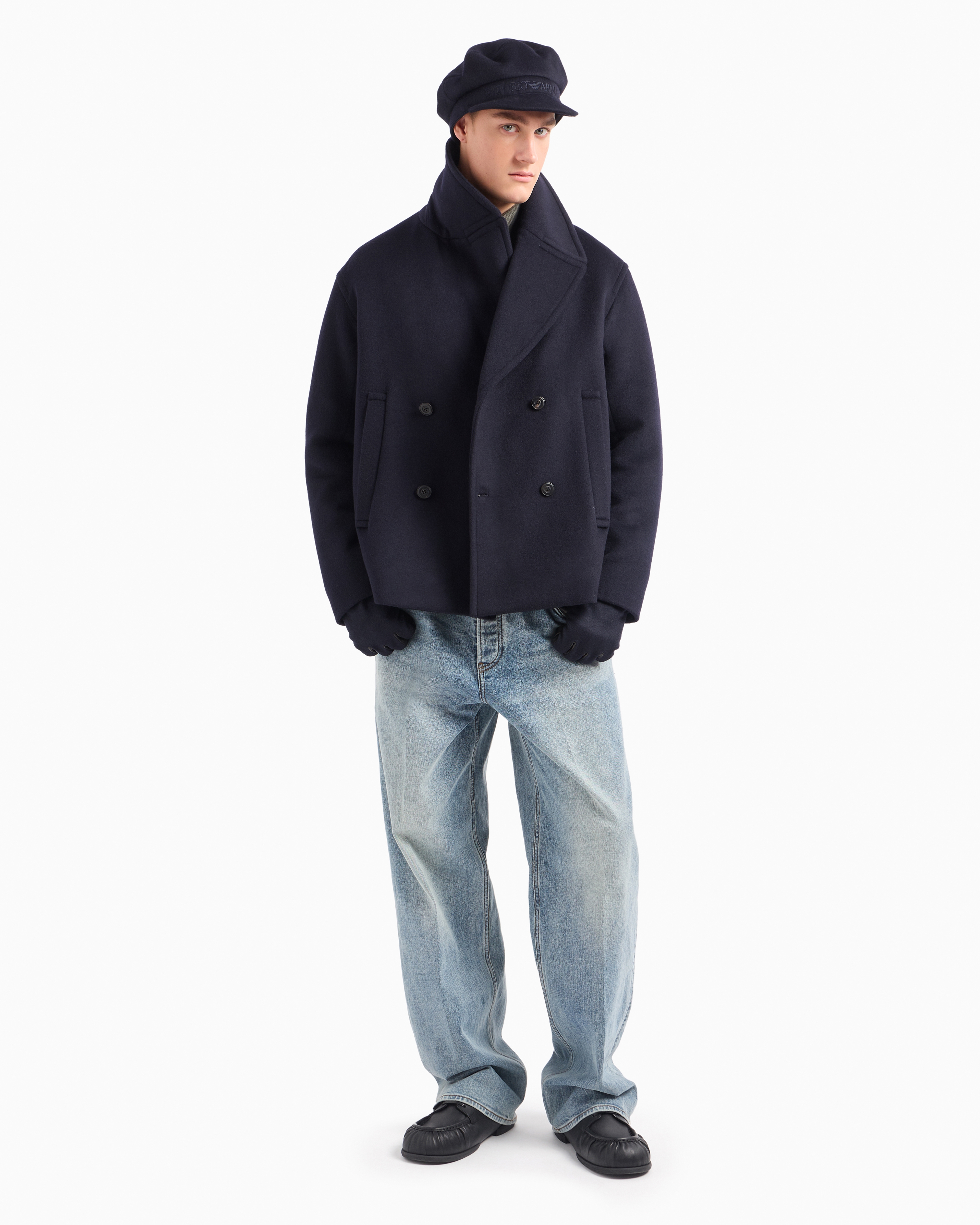 Emporio Armani J74 Loose-fit, Stone-washed Denim Jeans With 3d Ribs In Blue