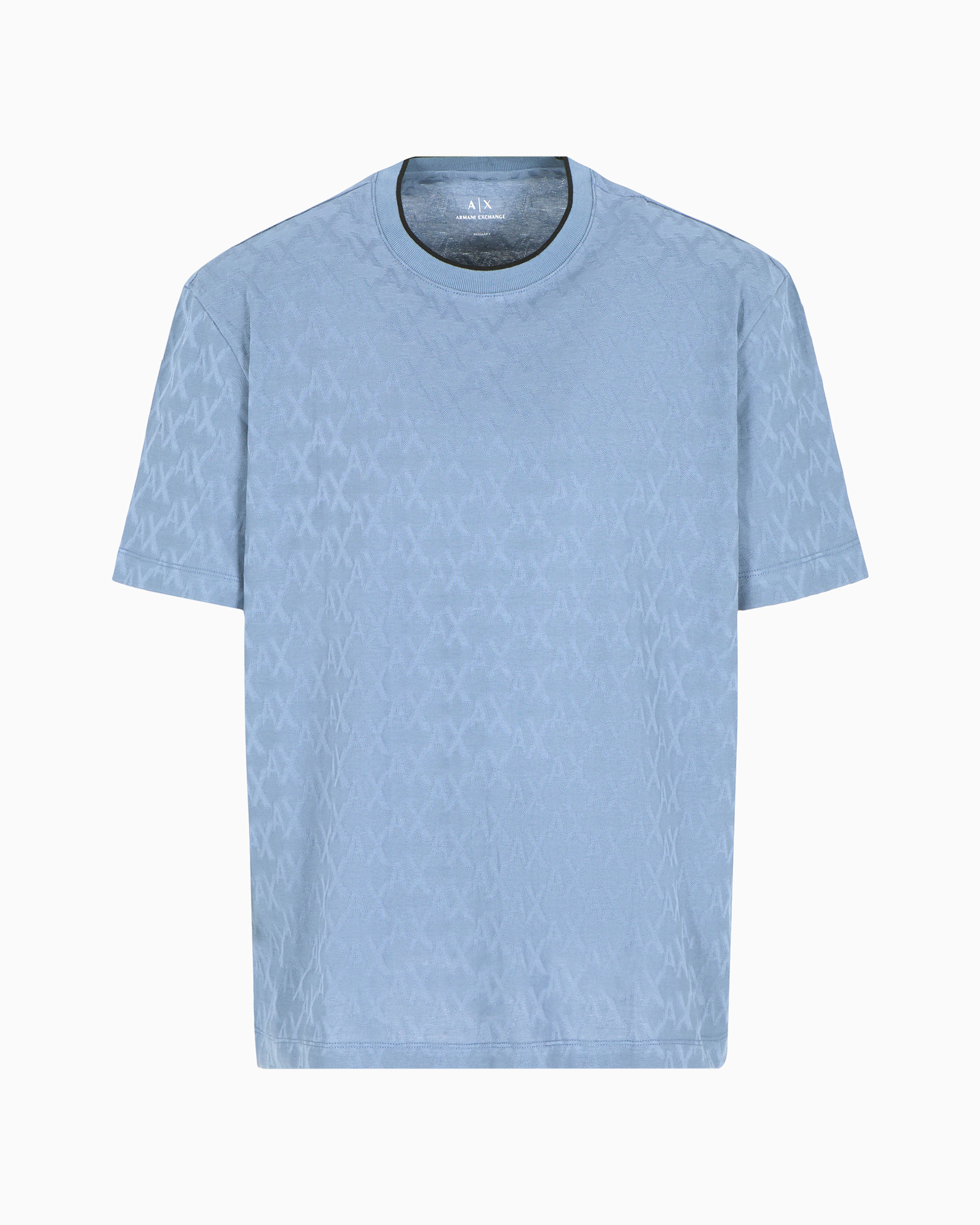 Armani Exchange Official Store Regular Fit T-shirts In Azure