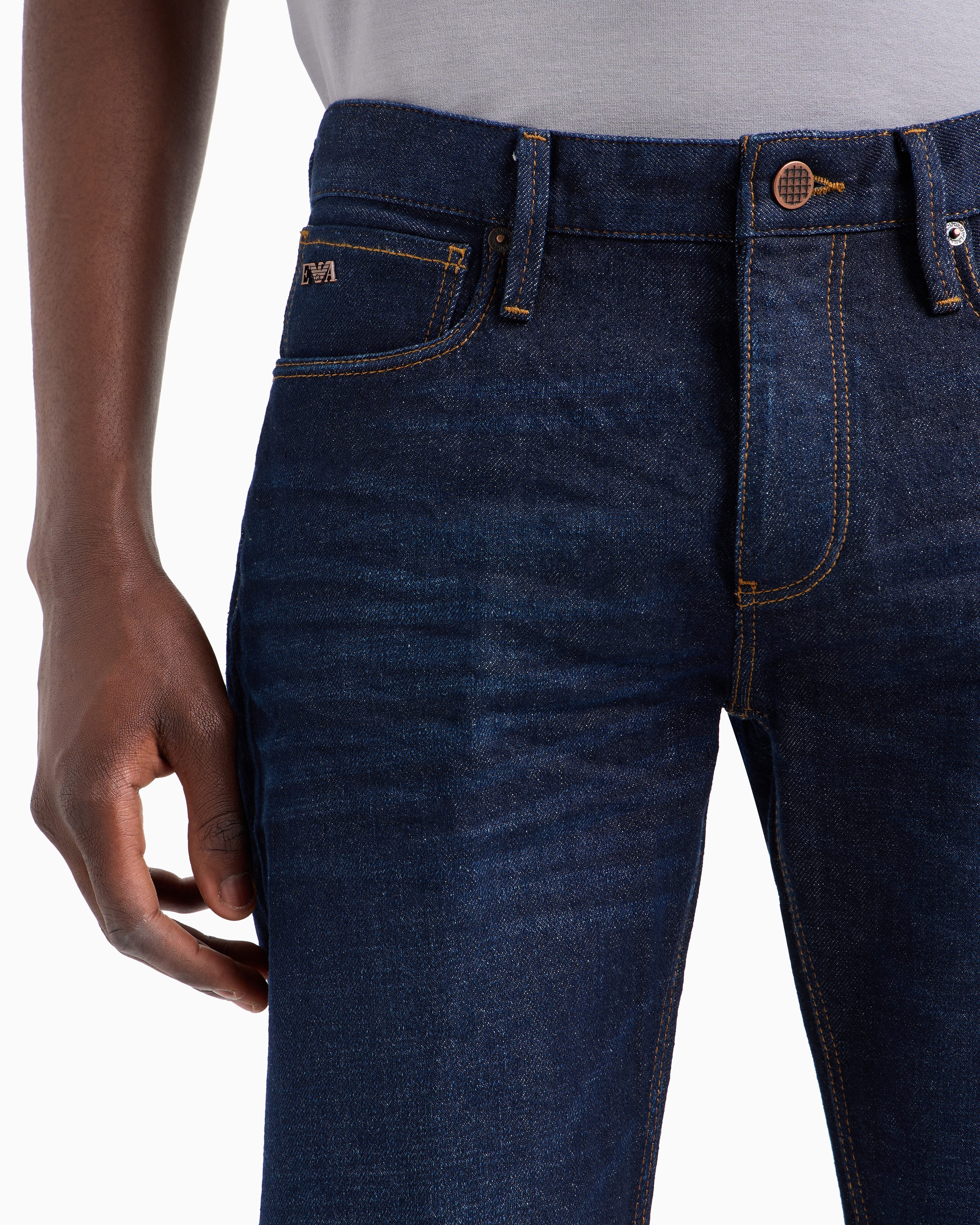 Emporio Armani Official Store Slim Fit Jeans In Dark Blue