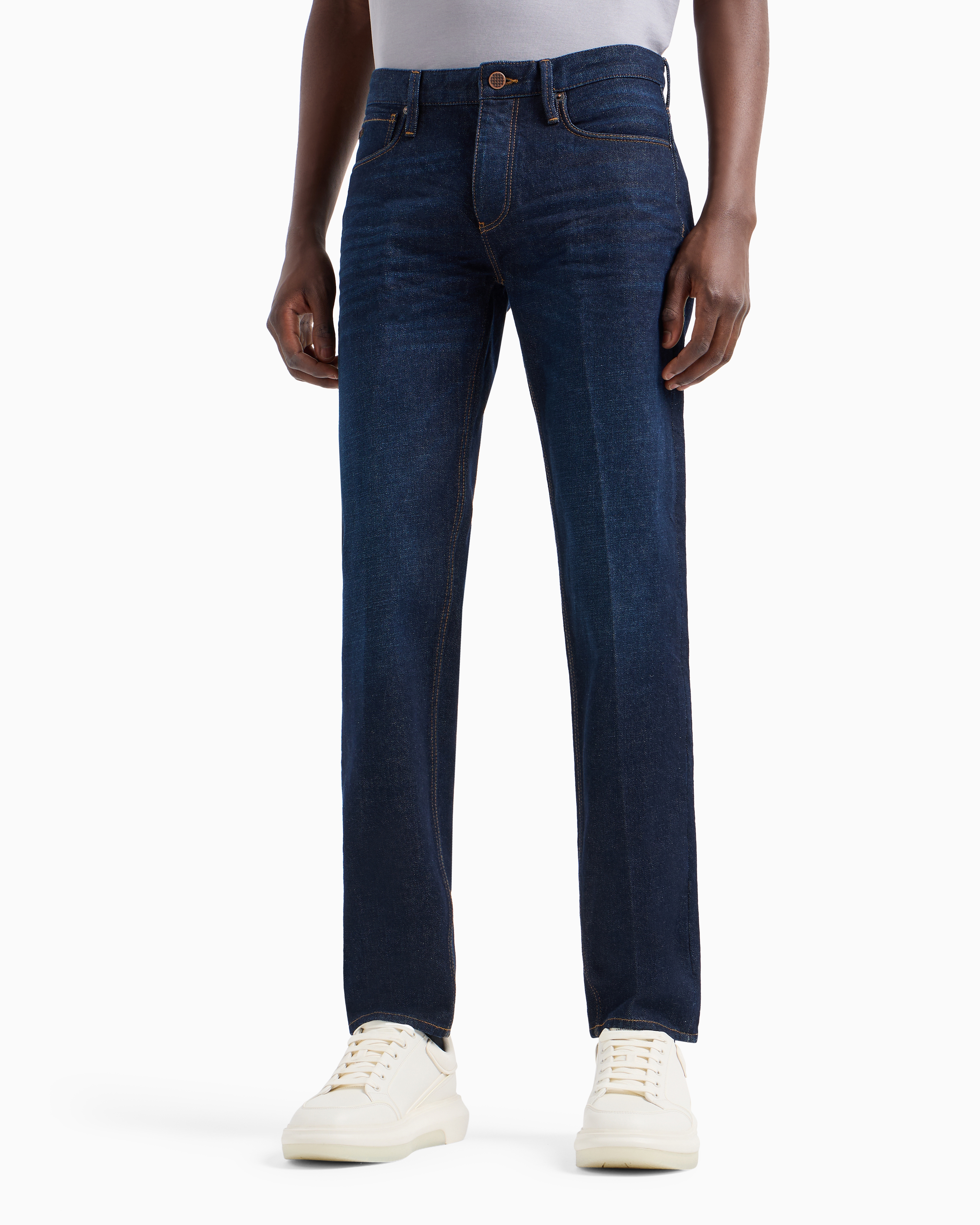 Emporio Armani Official Store Slim Fit Jeans In Dark Blue